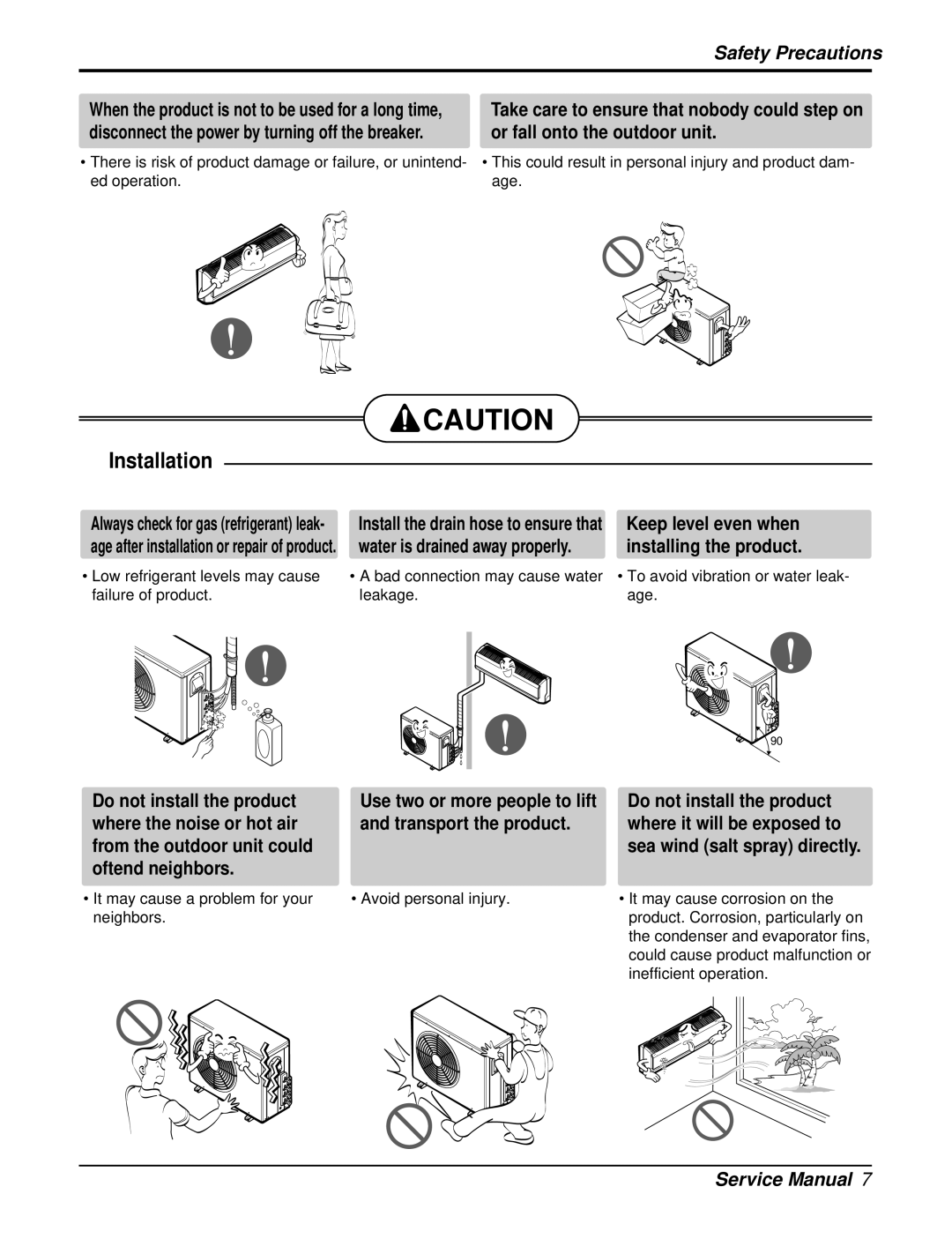 Heat Controller DMH24DB-1, DMC24DB-1 Install the drain hose to ensure that Keep level even when, Installing the product 