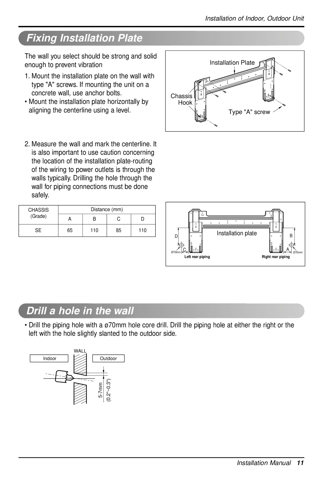 Heat Controller DMH24DB-1 DMC36TB-1, DMC24DB-1, DMH36TB-1 manual Fixing Installation Plate, Drill a hole in the wall 