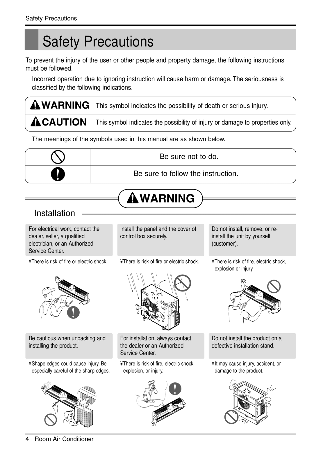 Heat Controller DMH36TB-1, DMC24DB-1 manual Safety Precautions, Be sure not to do Be sure to follow the instruction 