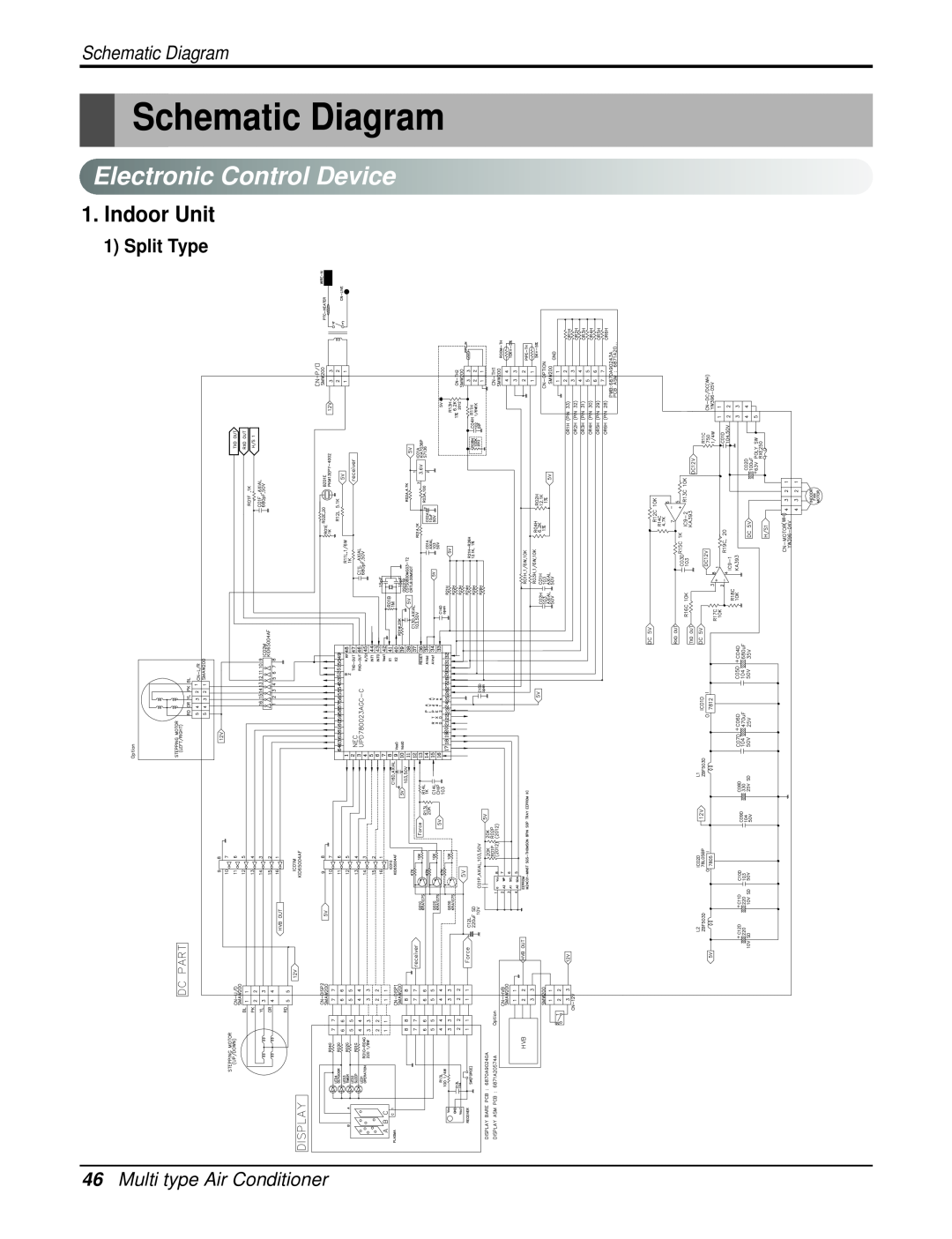 Heat Controller DMH18DB-1 manual Schematic Diagram, ElectronicControlDevice, Indoor Unit, 46Multi type Air Conditioner 