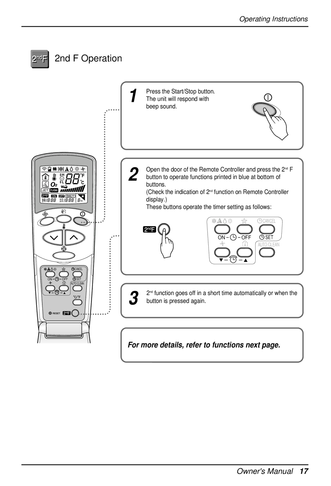 Heat Controller DMC36TB-1, DMH36TB-1 manual 2nd F Operation 