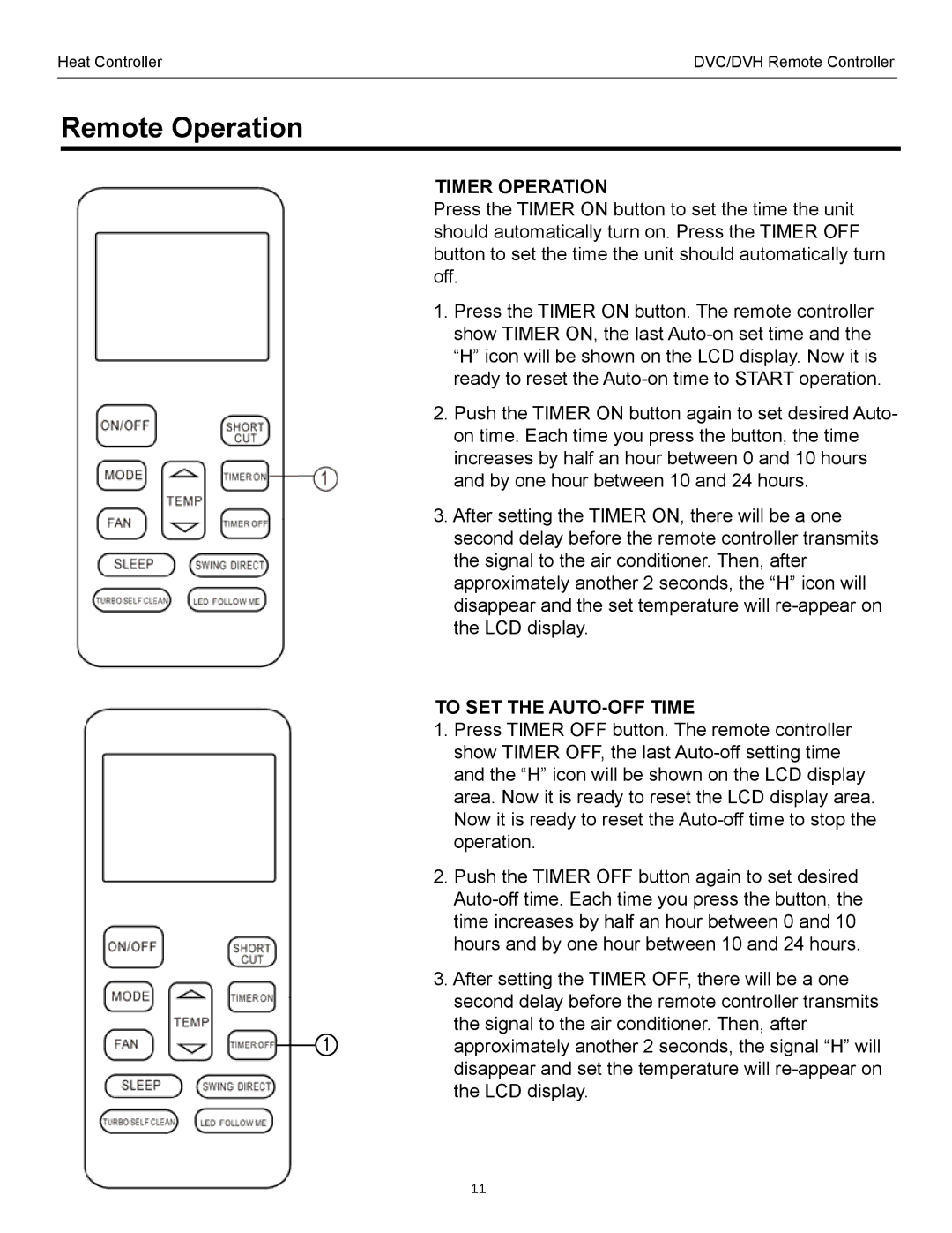 Heat Controller DVC/DVH SERIES manual Timer Operation, To SET the AUTO-OFF Time 