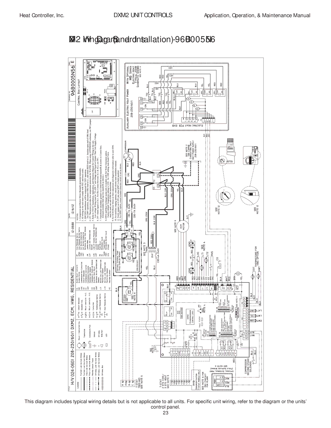 Heat Controller manual DXM2 Wiring Diagram Standard Installation 96B0005N56 