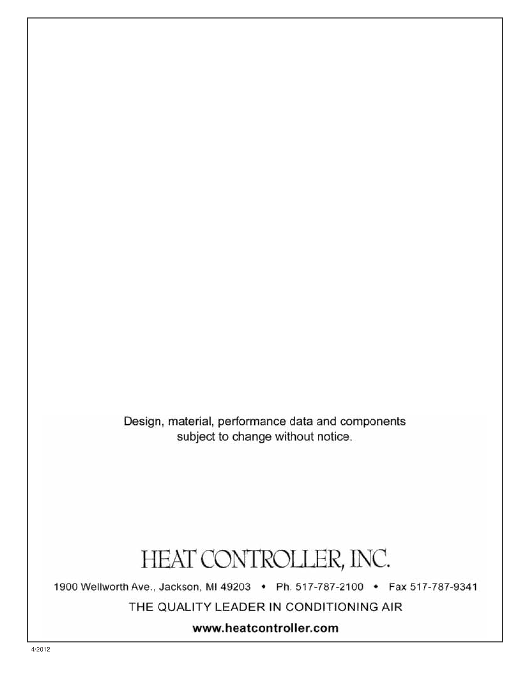 Heat Controller DXM2 manual 2012 