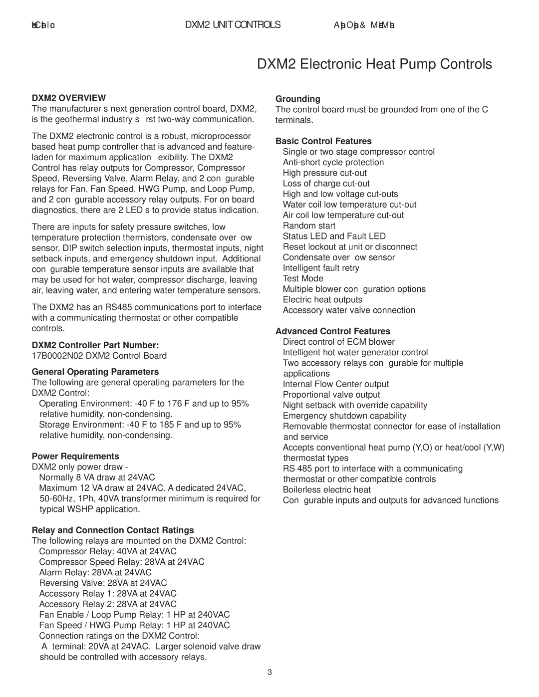 Heat Controller manual DXM2 Electronic Heat Pump Controls, DXM2 Overview 