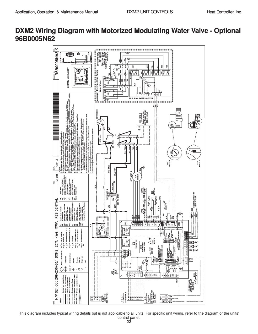 Heat Controller DXM2 UNIT CONTROLS, Application, Operation, & Maintenance Manual, Heat Controller, Inc, control panel 