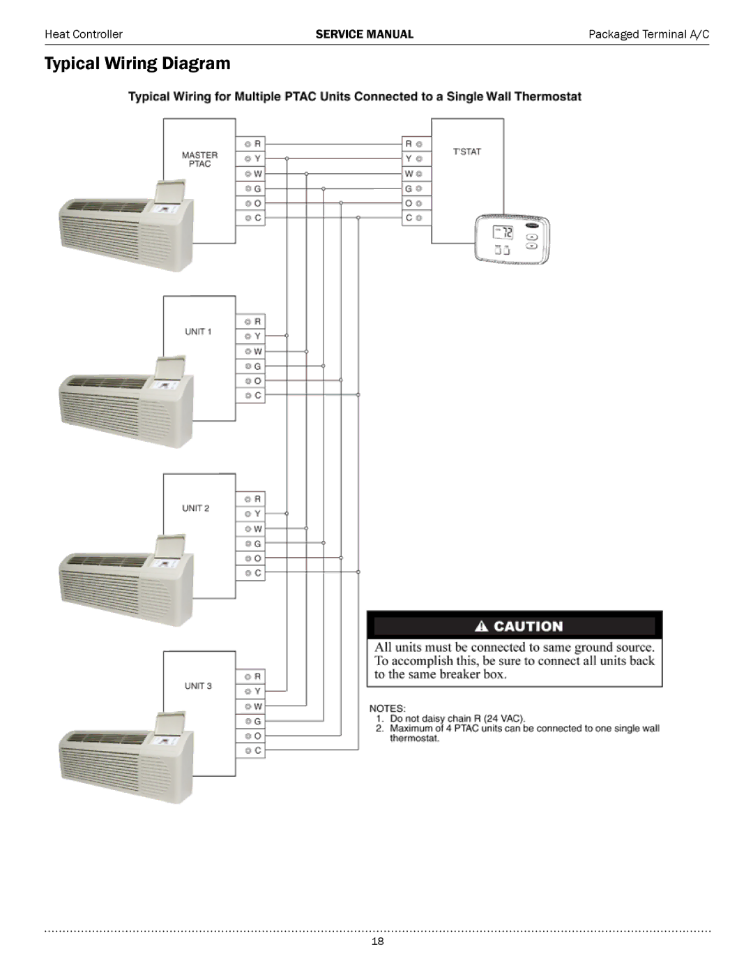 Heat Controller EKTH09-2G, EKTH15-1G, EKTH12-1G, EKTH09-1G, EKTH12-2G, EKTC15-2G, EKTH07-1G, EKTC07-2G Typical Wiring Diagram 