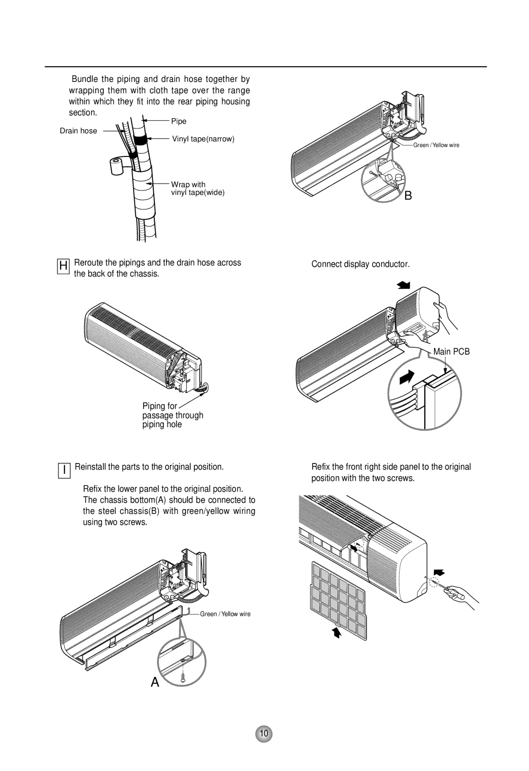 Heat Controller HMH30BS-1SINGLE-ZONE, HMC30BS-1, HMH30AS-1, HMC30AS-1 Section, Reinstall the parts to the original position 