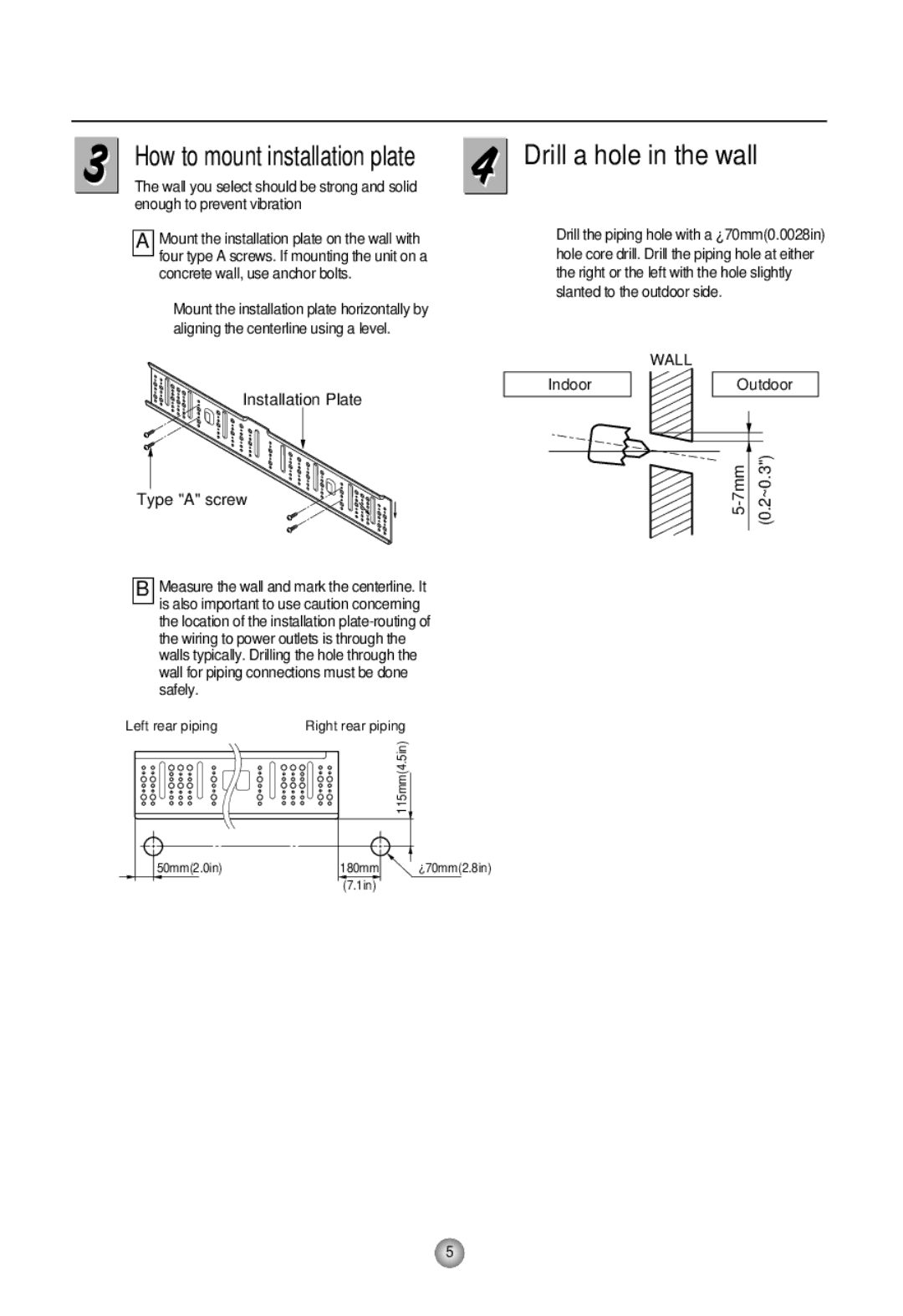 Heat Controller HMH30AS-1 manual How to mount installation plate, Drill a hole in the wall, Installation Plate Type a screw 