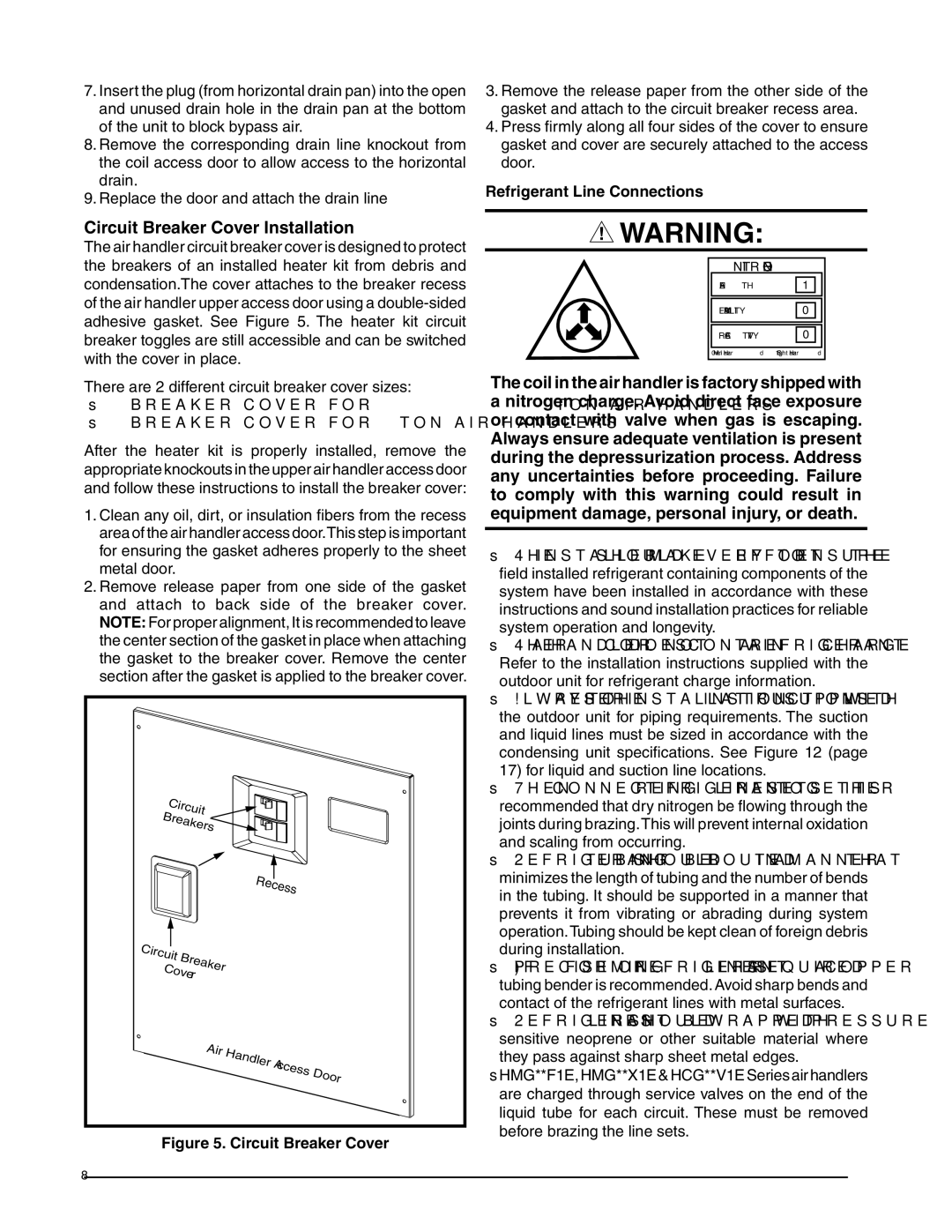 Heat Controller HCG**V1E, HMG**X1E, HMG**F1E installation instructions Refrigerant Line Connections, Nitrogen 