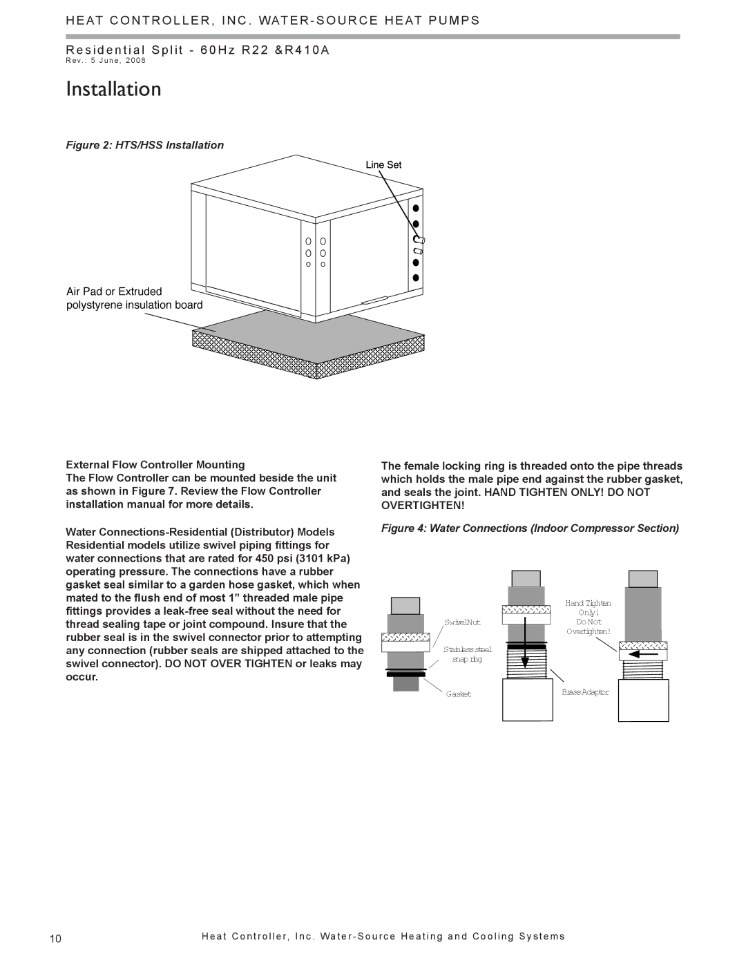 Heat Controller HTS SERIES SPLIT SYSTEM manual HTS/HSS Installation 