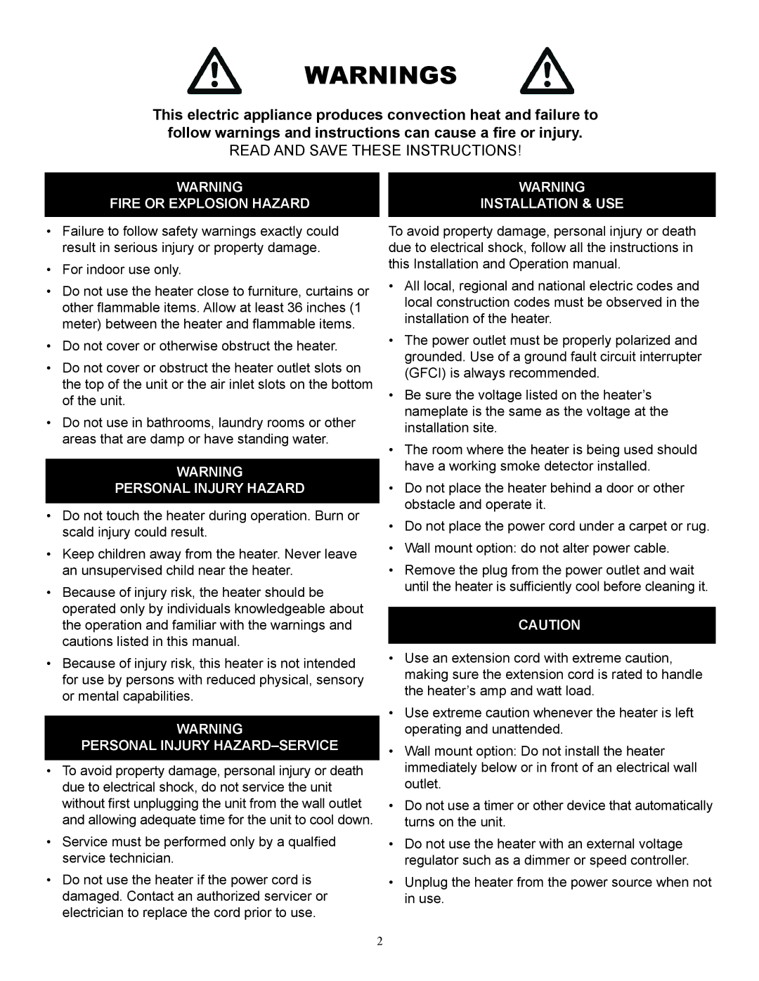 Heat Controller IRGPH15B operation manual Read and Save These Instructions 