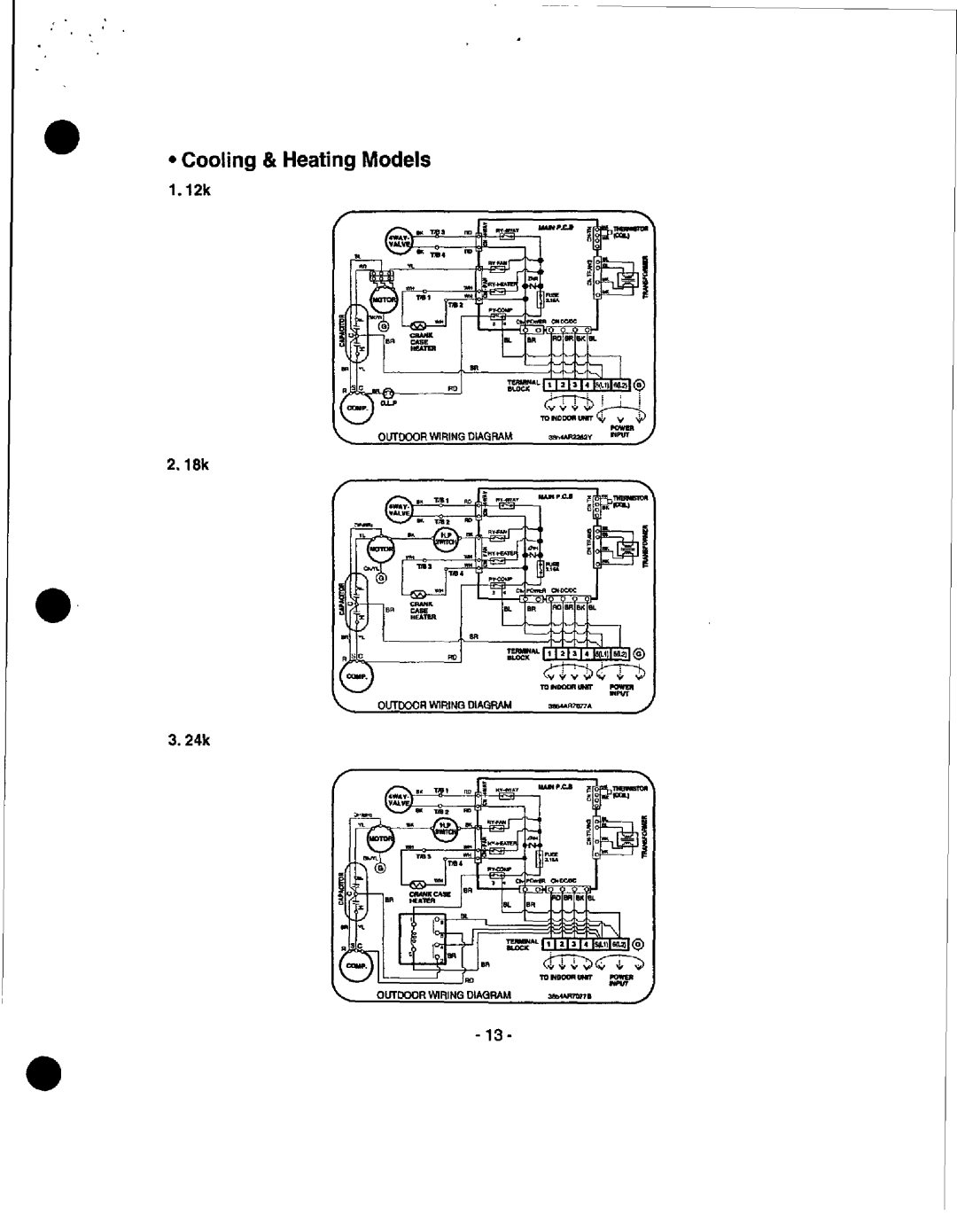 Heat Controller MSH-024B/A, MSH-0186/A, MSS-018B/A, MSH-01 2B/A, MSS-009B/A, MSS-012B/A Cooling & Heating Models, 12k 18k 24k 