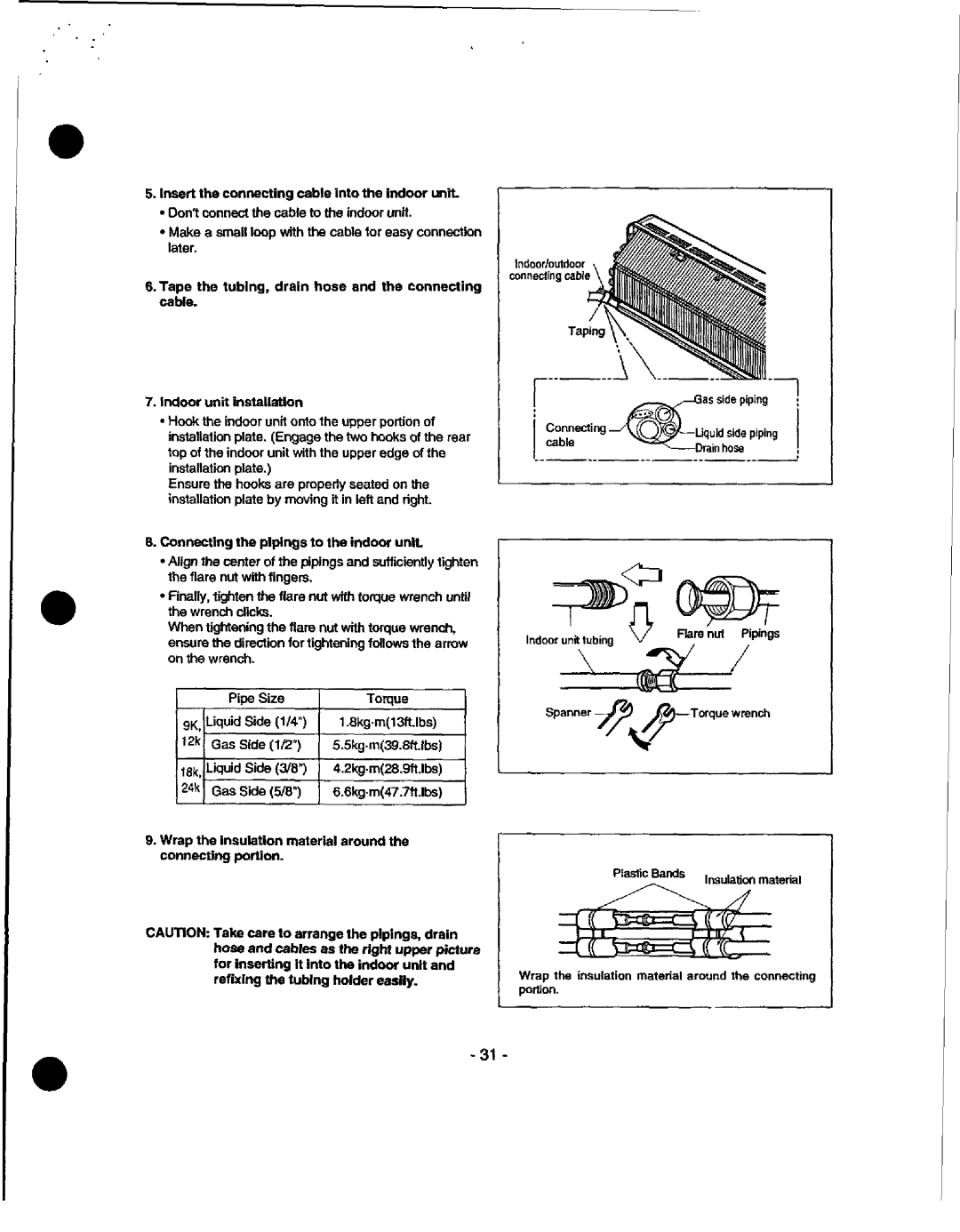 Heat Controller MSS-009B/A Insert the connecting cable into the indoor unit, Dont conned the cable to the indoor unit 