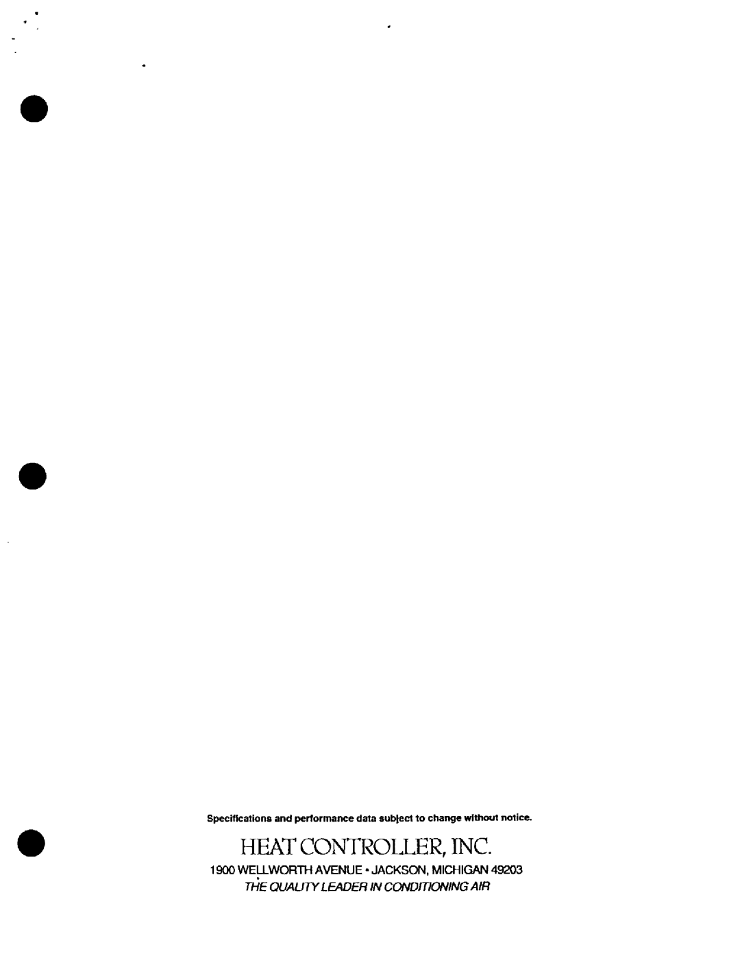 Heat Controller MSS-018B/A, MSH-0186/A, MSH-01 2B/A, MSS-009B/A, MSS-012B/A, MSS-024B/A, MSH-024B/A manual Heat CONTROLLER, INC 