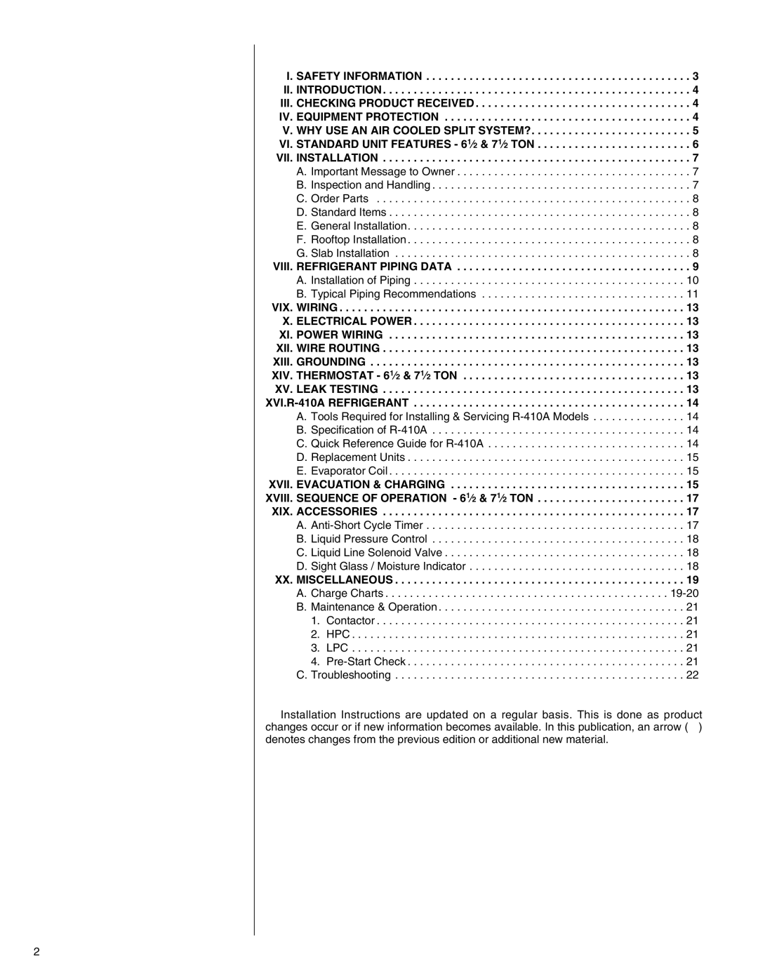 Heat Controller R-410A installation instructions Table of Contents 