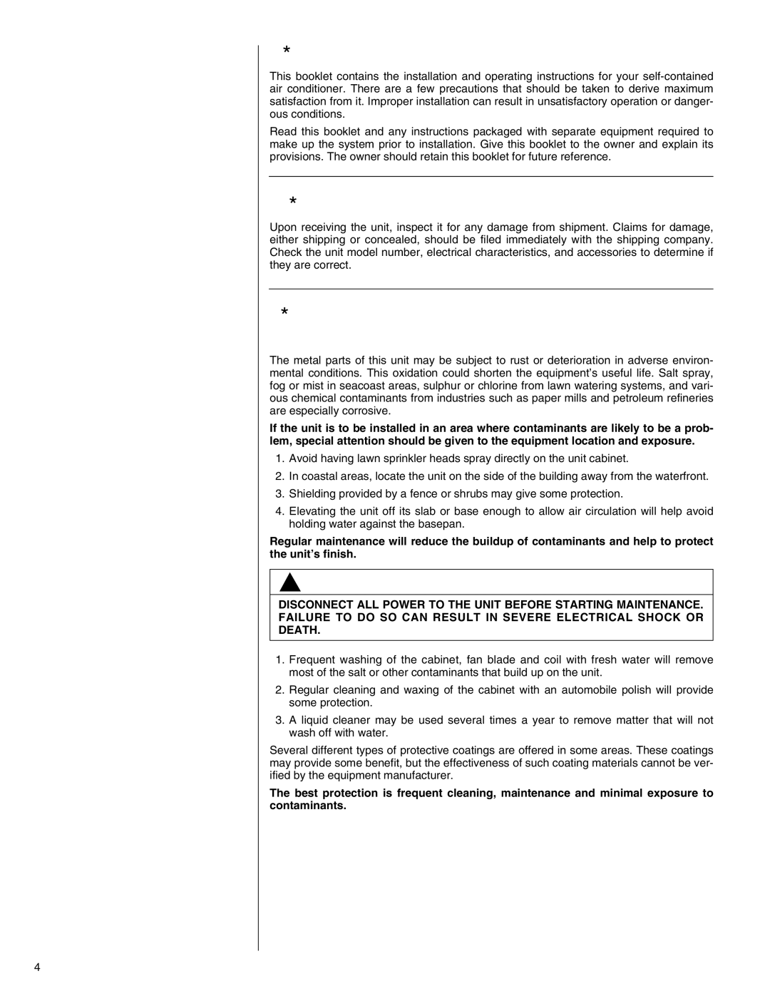 Heat Controller R-410A II. Introduction, III. Checking Product Received, IV. Equipment Protection from the Environment 