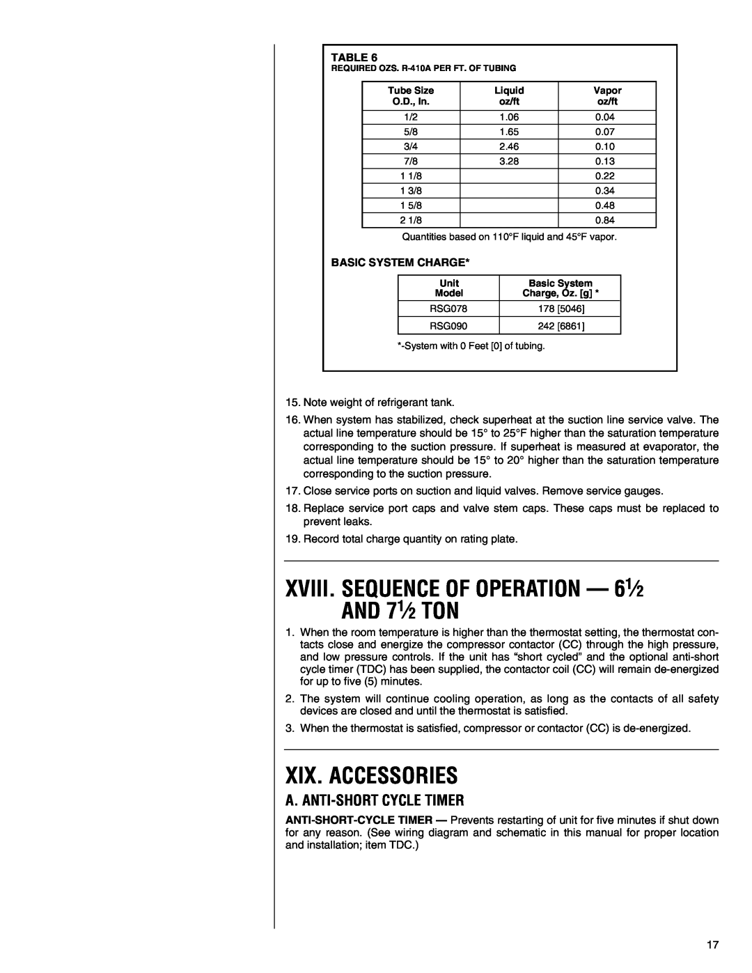 Heat Controller R-410A XVIII. SEQUENCE OF OPERATION - 61⁄2 AND 71⁄2 TON, Xix. Accessories, A. Anti-Shortcycle Timer 