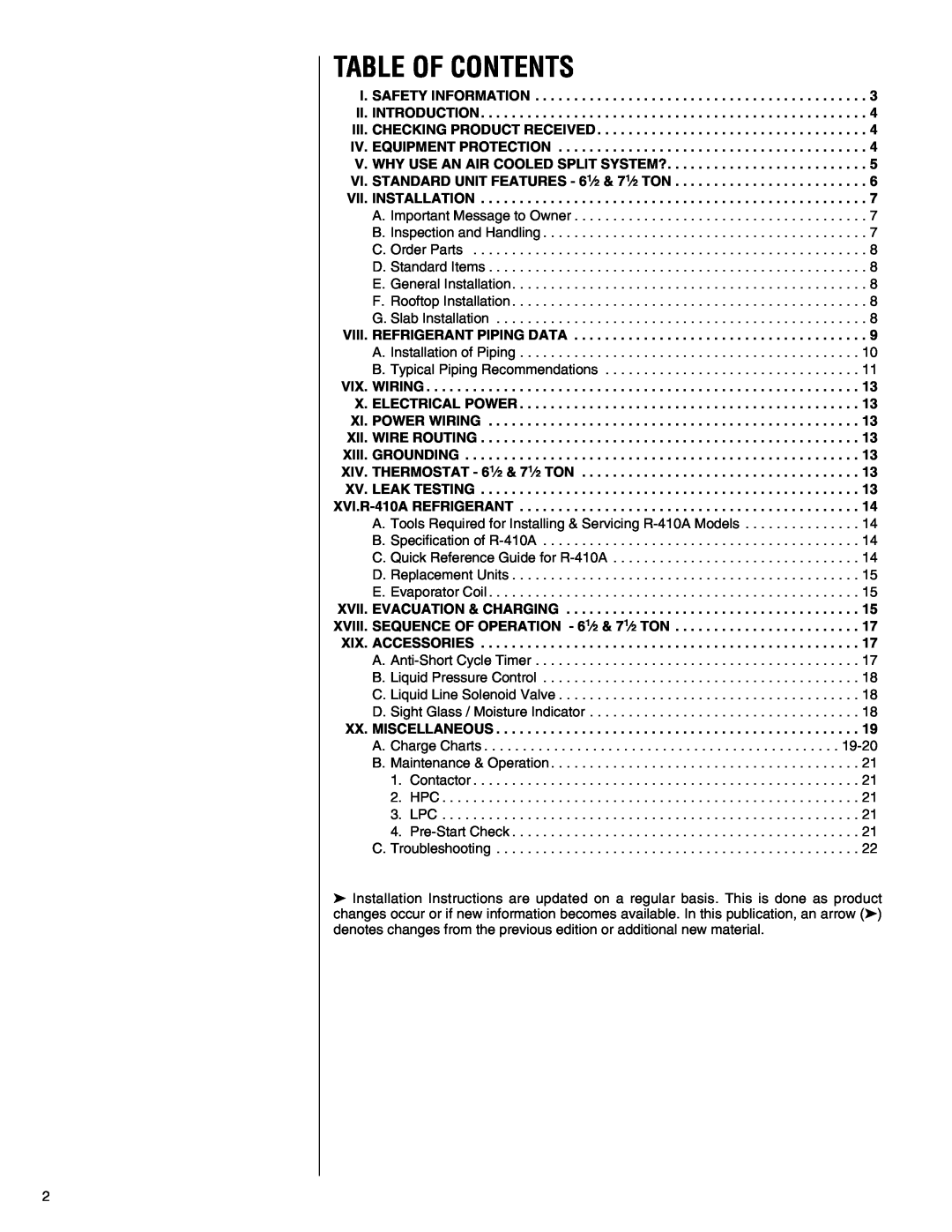 Heat Controller R-410A installation instructions Table Of Contents 
