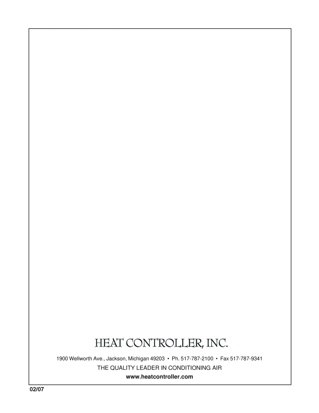 Heat Controller R410A manual The Quality Leader In Conditioning Air 