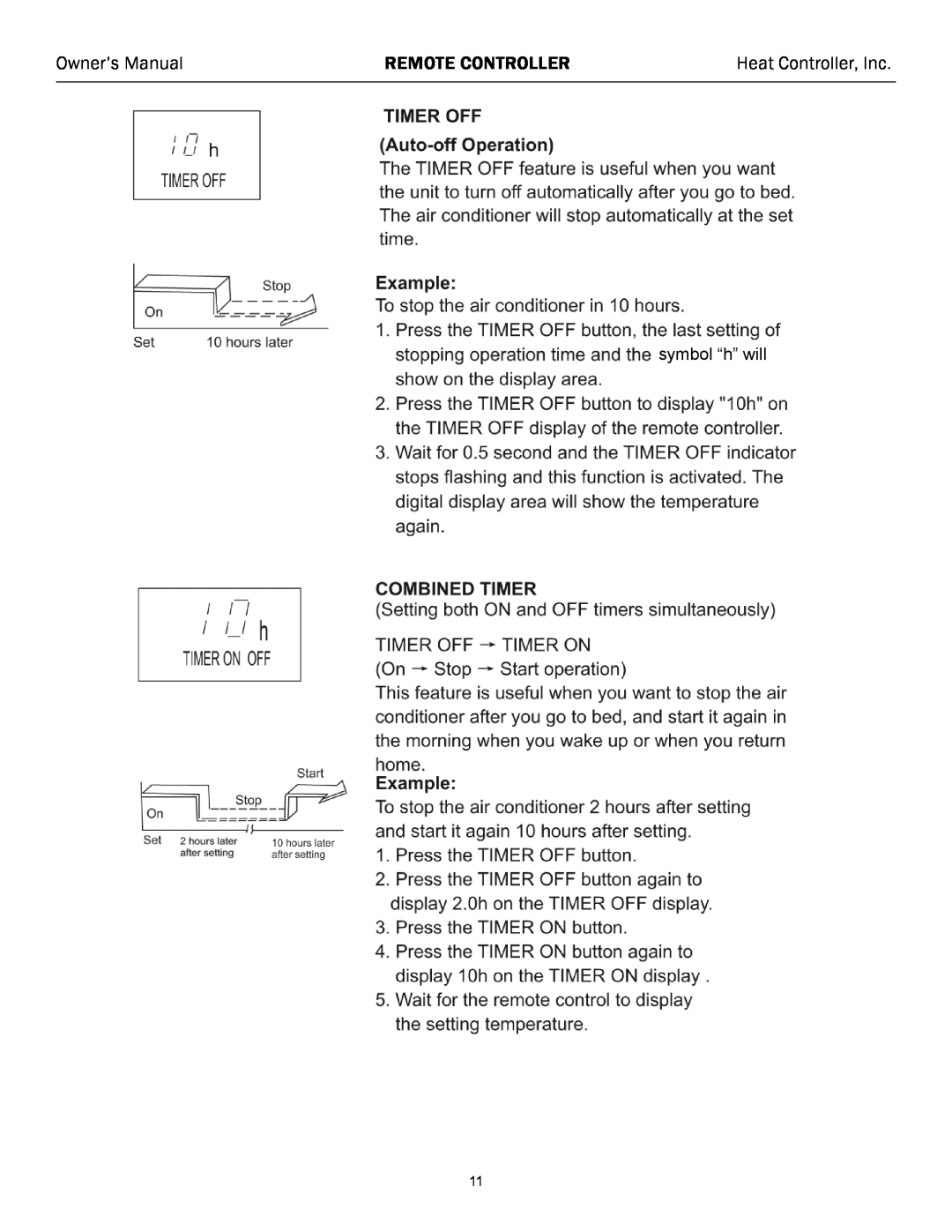Heat Controller B-SMA/SMH09/12/18SC, R51L9/BG(C)E Owner’s Manual, Remote Controller, Heat Controller, Inc, symbol “h” will 