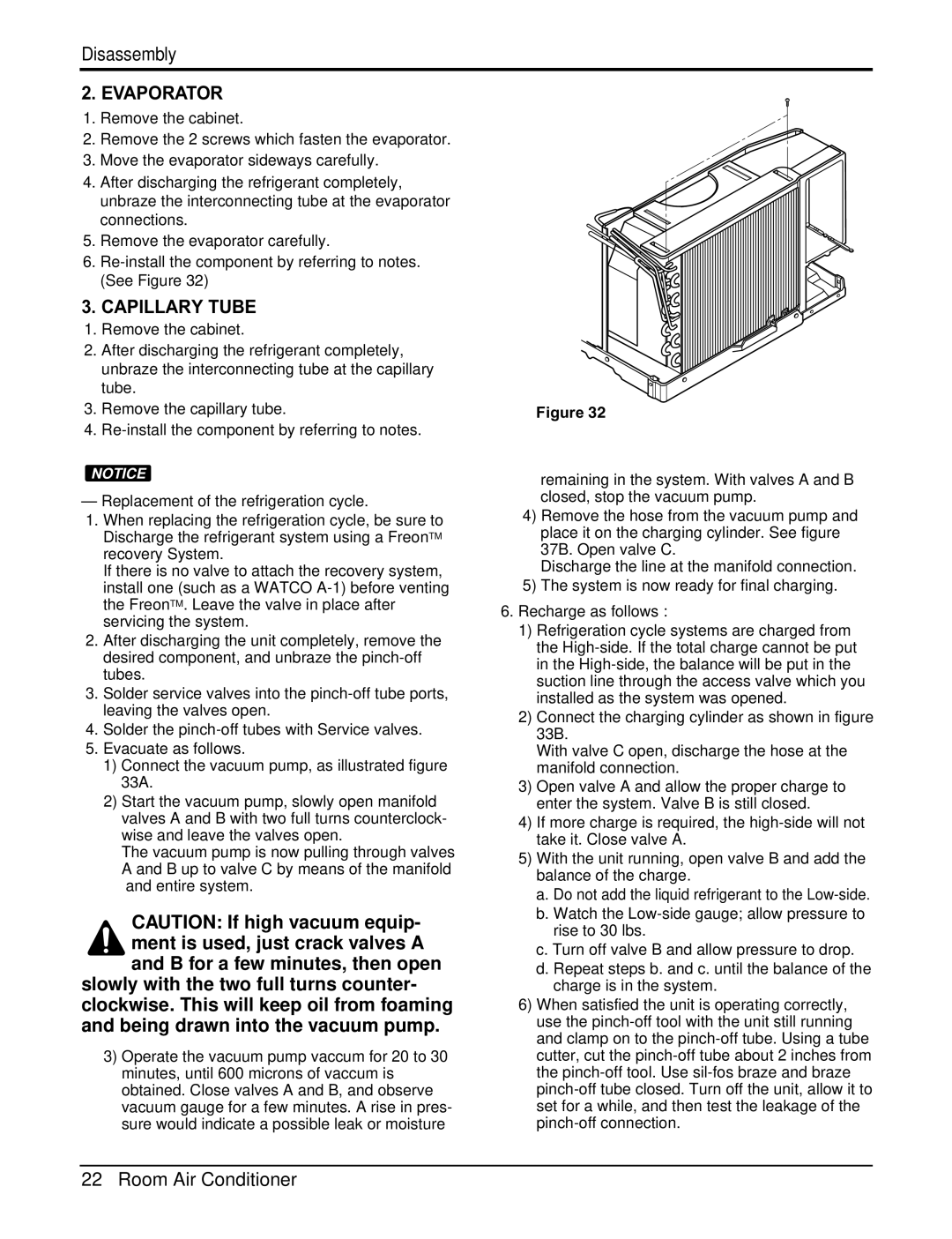 Heat Controller RAD-81A, RAD-101A, RADS-81B manual Evaporator, Capillary Tube 