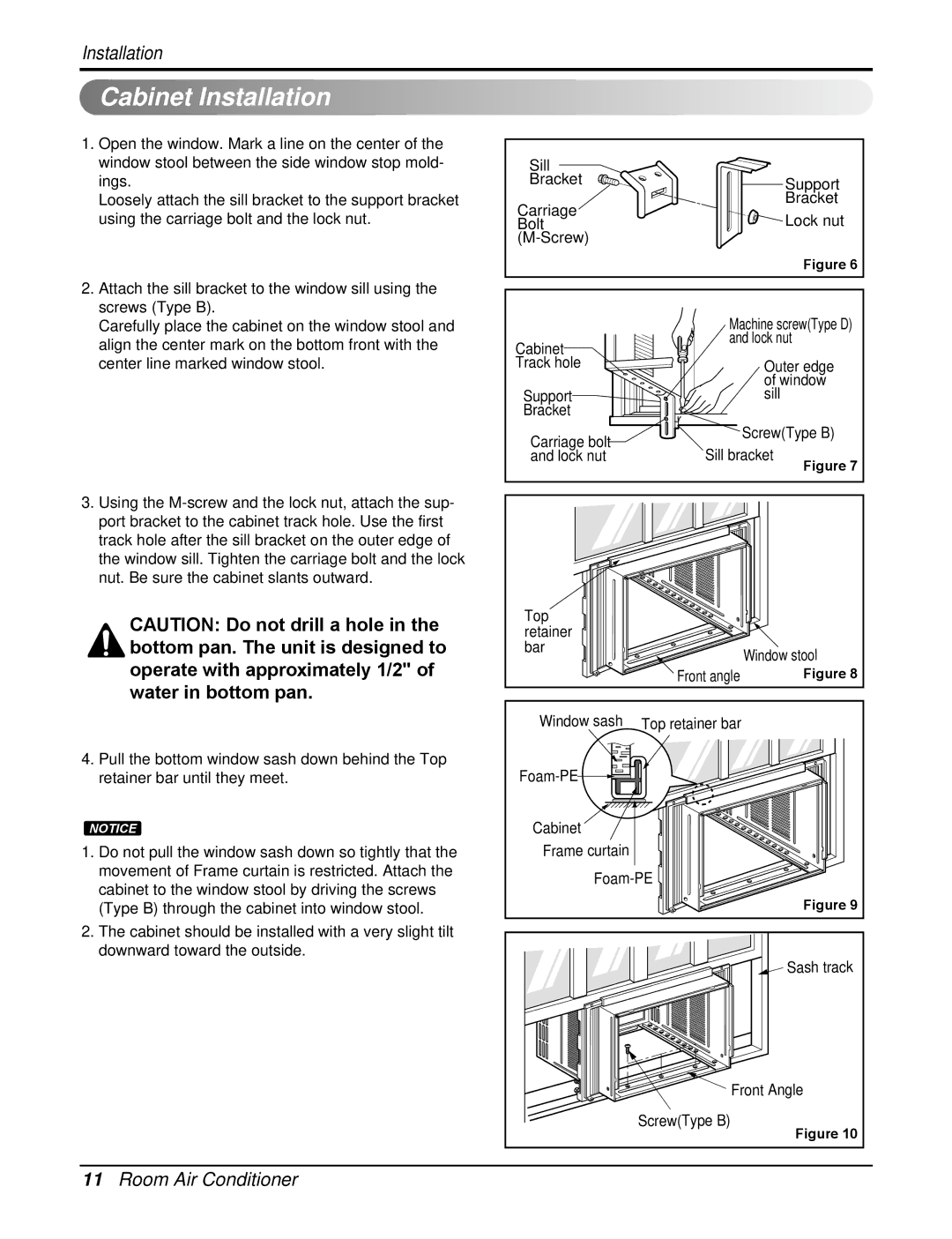 Heat Controller RAD-183A, RAD-243A service manual Cabinet Installation 