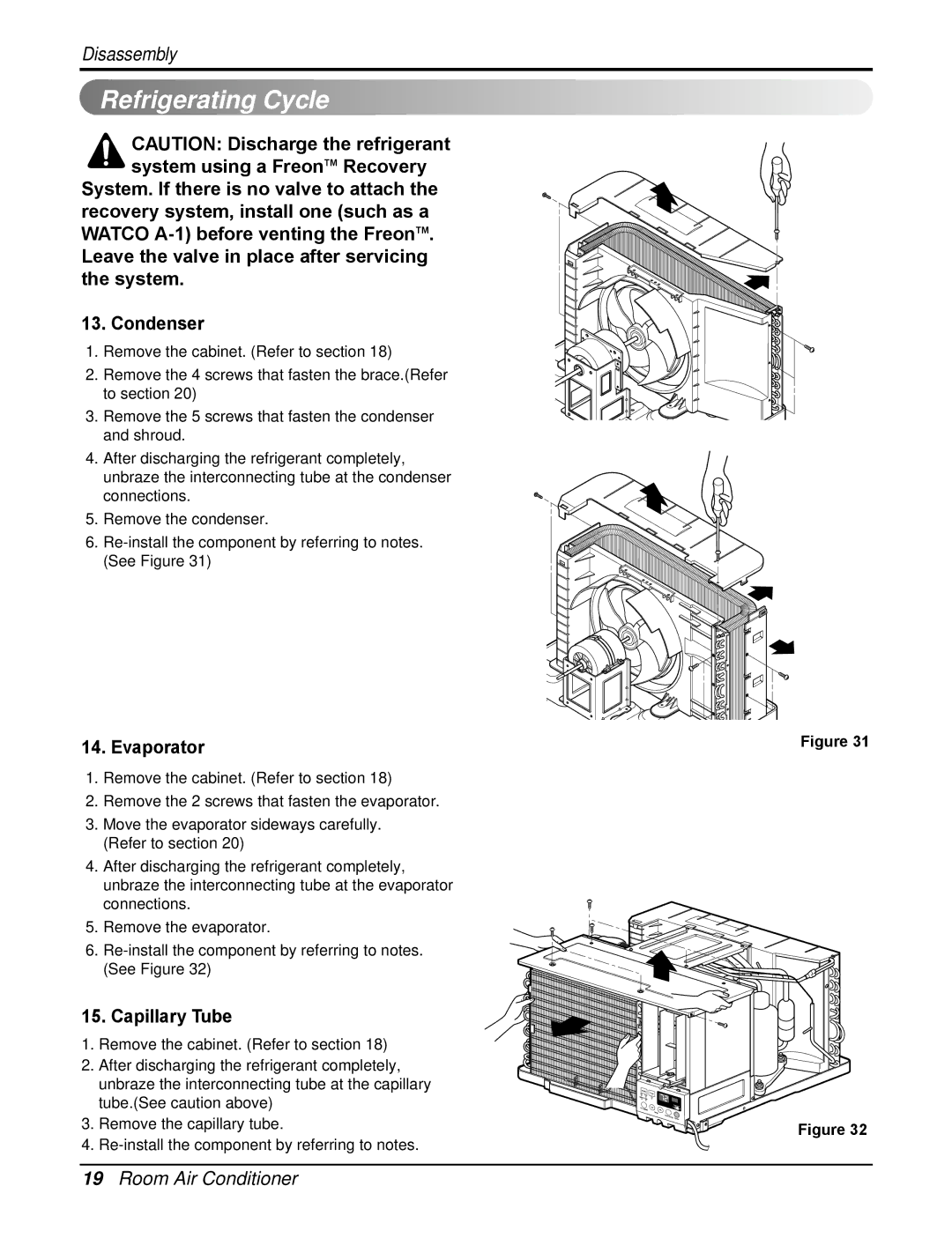 Heat Controller RAD-183A, RAD-243A service manual Refrigerating Cycle, Evaporator, Capillary Tube 