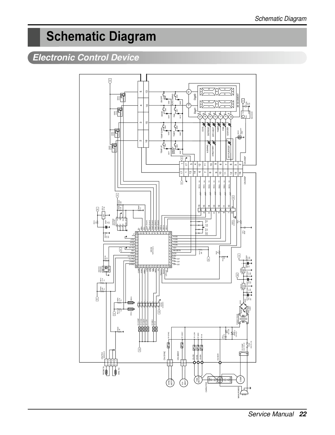 Heat Controller RAD-243A, RAD-183A service manual Diagram, CN-TH1 