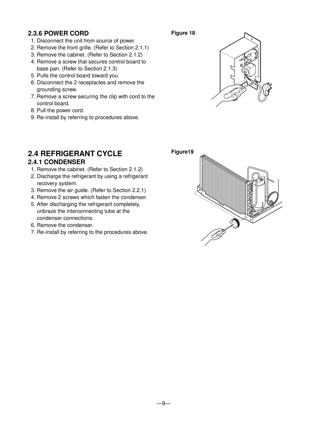 Heat Controller RADS-51B manual Refrigerant Cycle, Power Cord, Condenser 