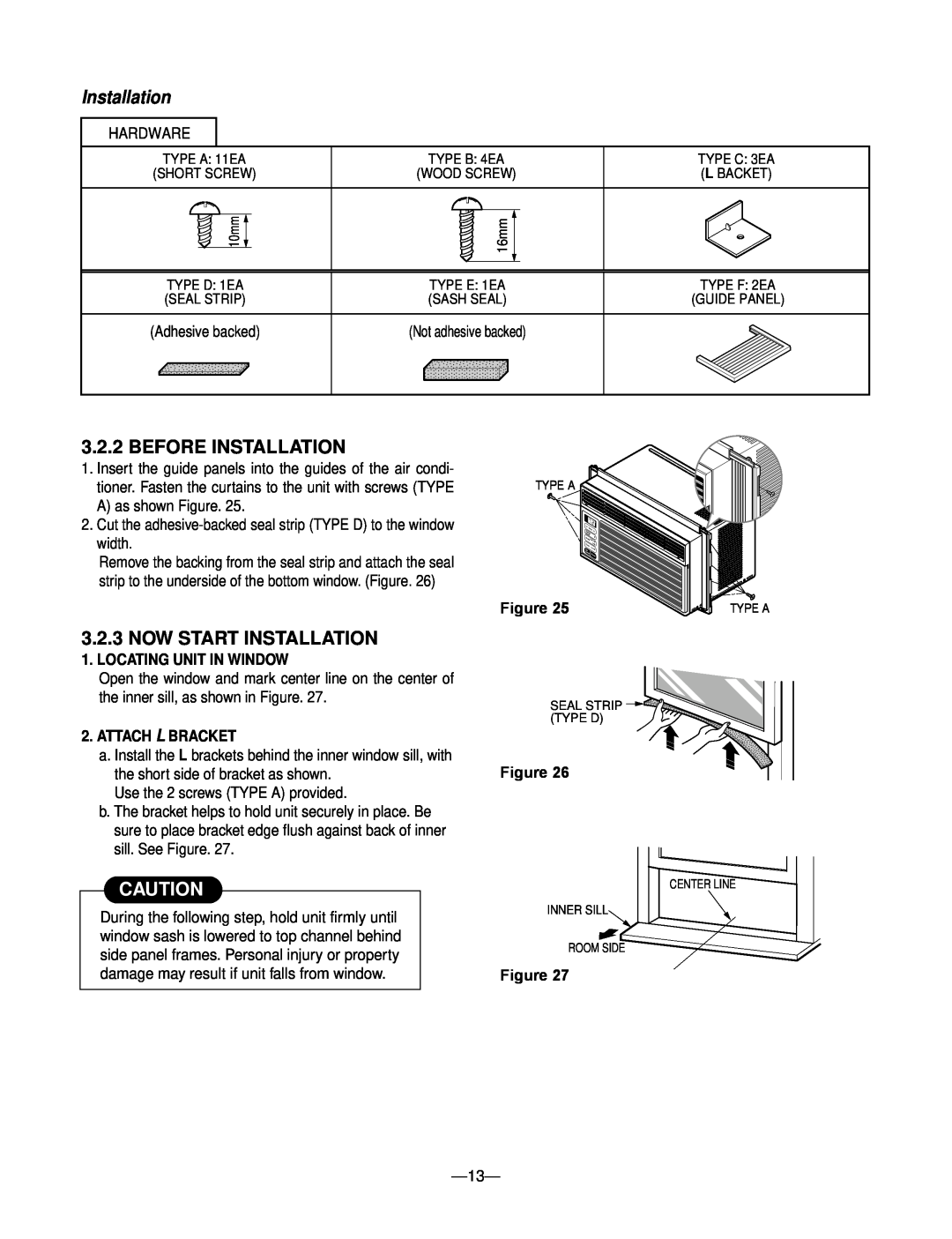 Heat Controller RADS-51B manual Before Installation, Now Start Installation, Locating Unit In Window, Attach L Bracket 