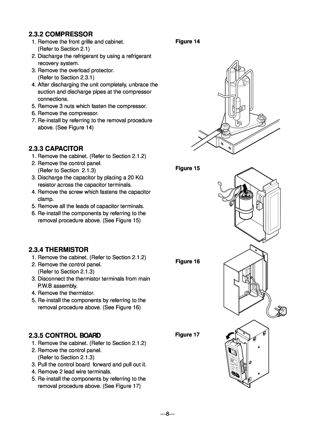 Heat Controller RADS-51B manual Compressor, Capacitor, Thermistor, Control Board, Figure Figure 