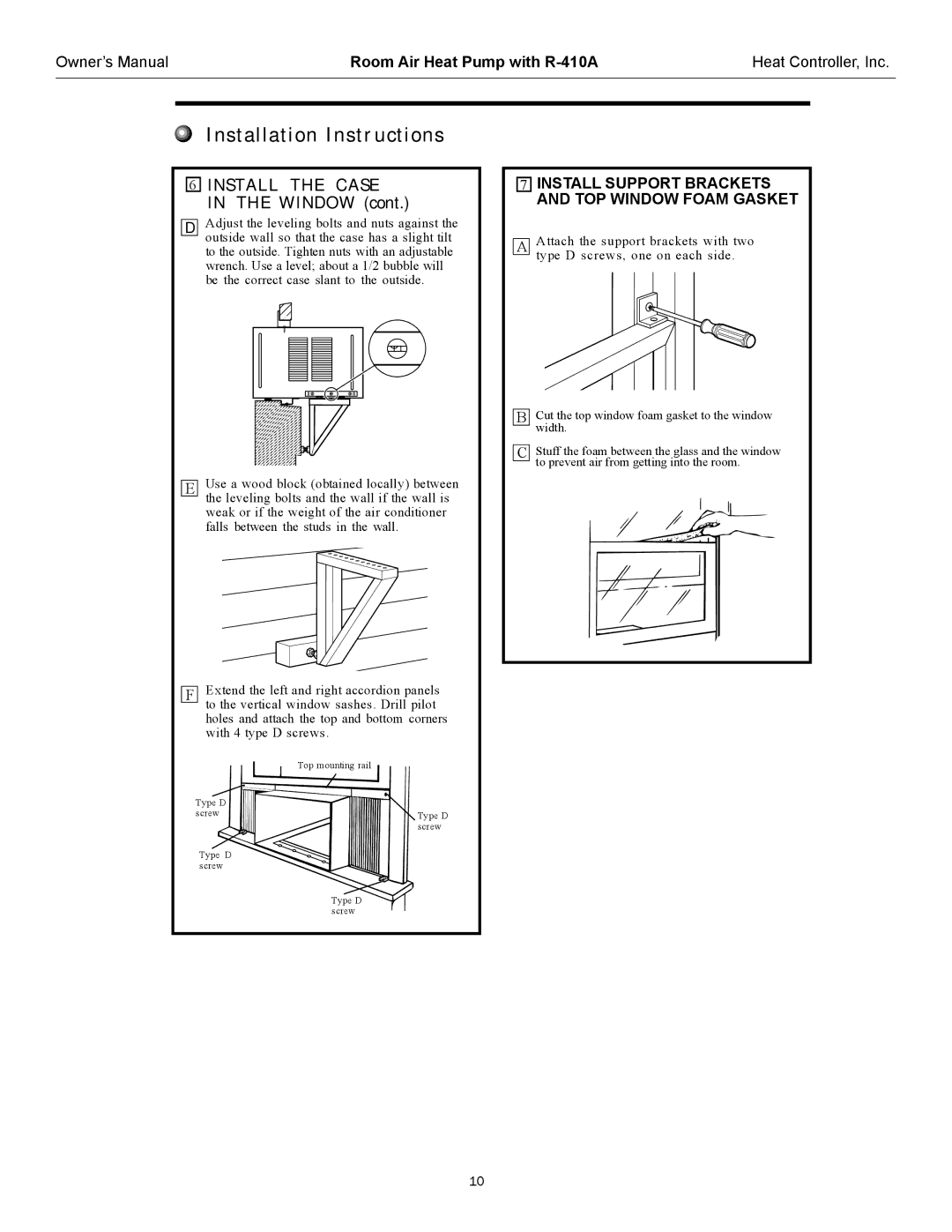 Heat Controller RAH-183G owner manual Ins tallation Ins tructions 