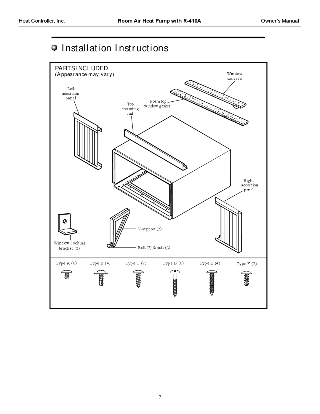 Heat Controller RAH-183G owner manual Installation Instructions 