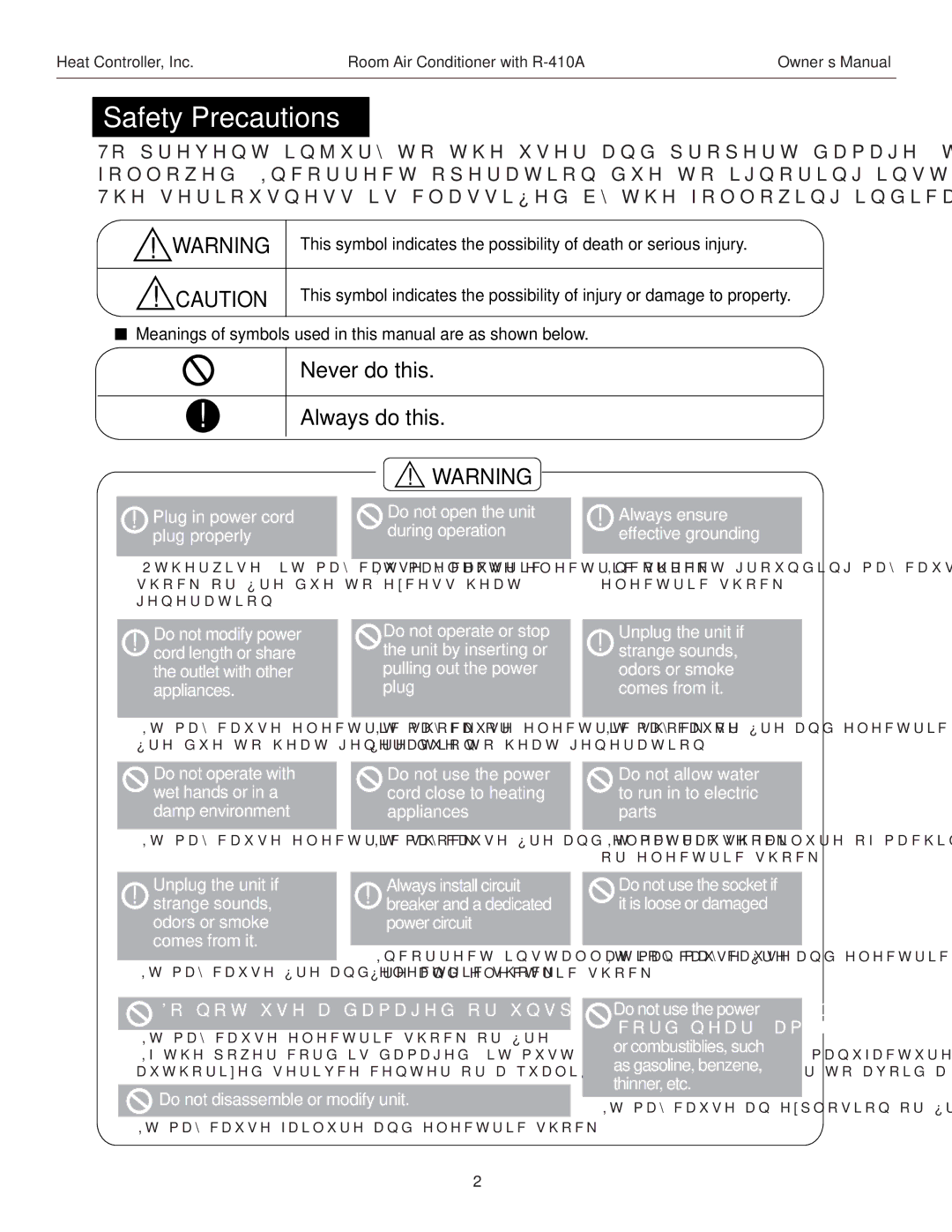 Heat Controller REG-253H, REG-183H, RADS-183H, RADS-151H, RADS-253H manual SafetyPrecautions 