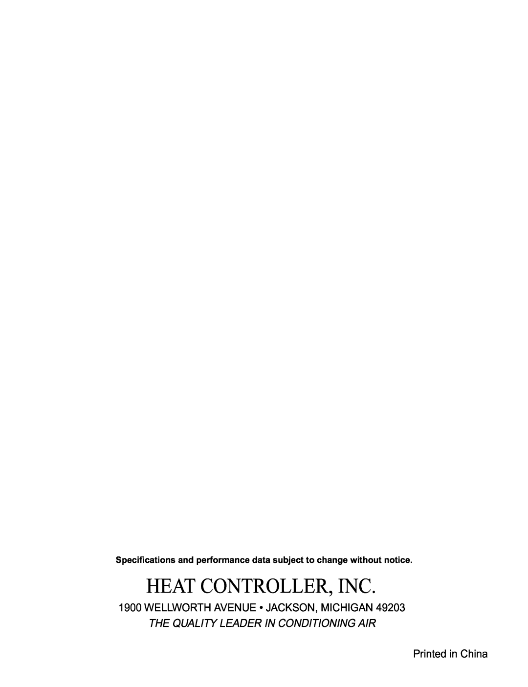 Heat Controller REG-243A, REG-183A +$7&21752//5,1&,  // 257+$918‡-$&.6210,&+,*$1, 3ULQWHGLQ&KLQD 