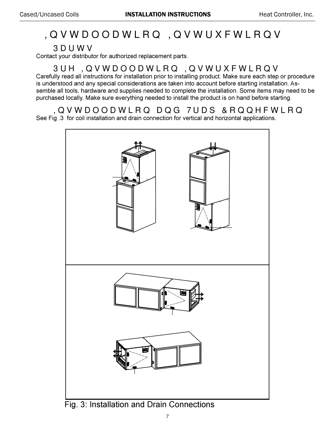 Heat Controller RSG30R-1D Parts, Pre-Installation Instructions, Installation and Trap Connection 