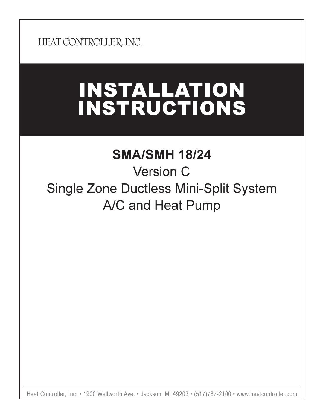 Heat Controller SMA 18 installation instructions Installation 