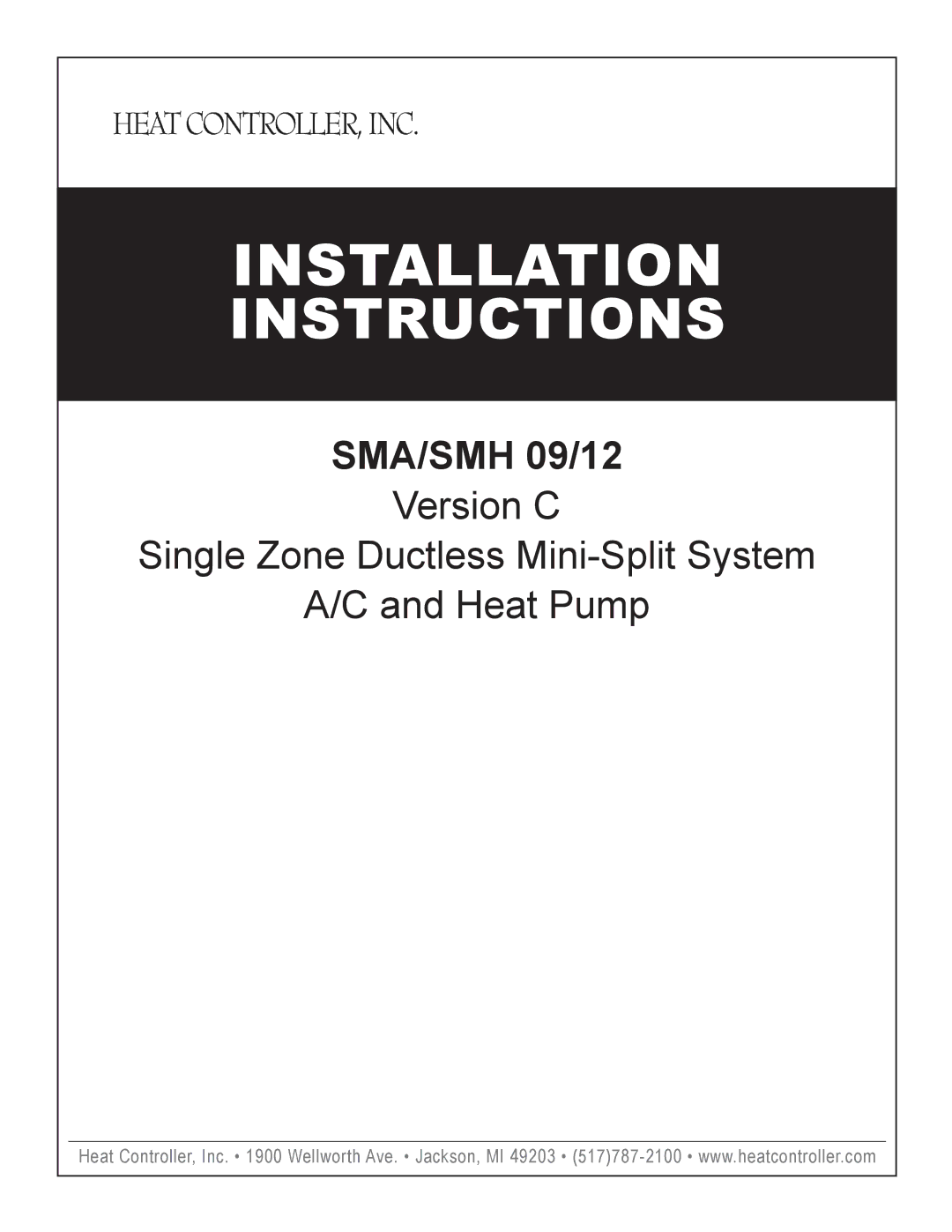 Heat Controller SMA 12, SMH 12, SMA/SMH 09/12 installation instructions Installation 