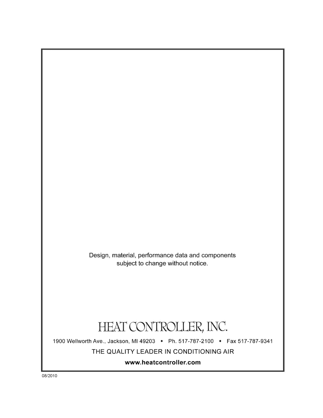 Heat Controller SMA/SMH 09/12, SMH 12, SMA 12 installation instructions 08/2010 