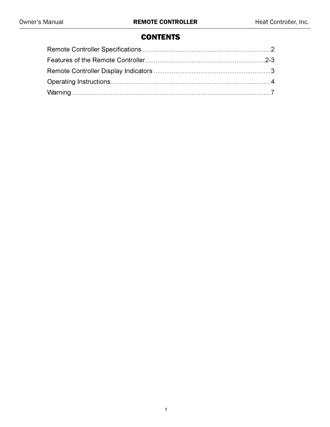 Heat Controller SMH24SC, SMA24SC owner manual Contents 