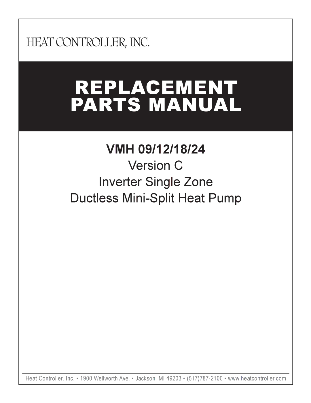 Heat Controller VMH 24 manual Replacement Parts Manual 