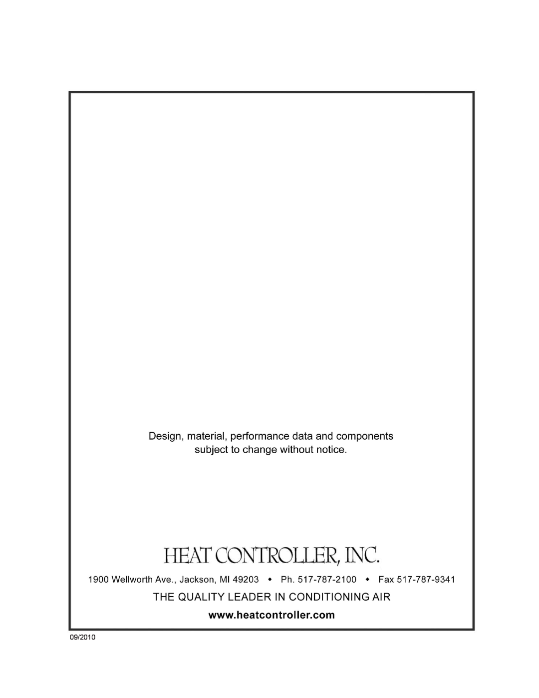 Heat Controller VMH 24 manual 09/2010 
