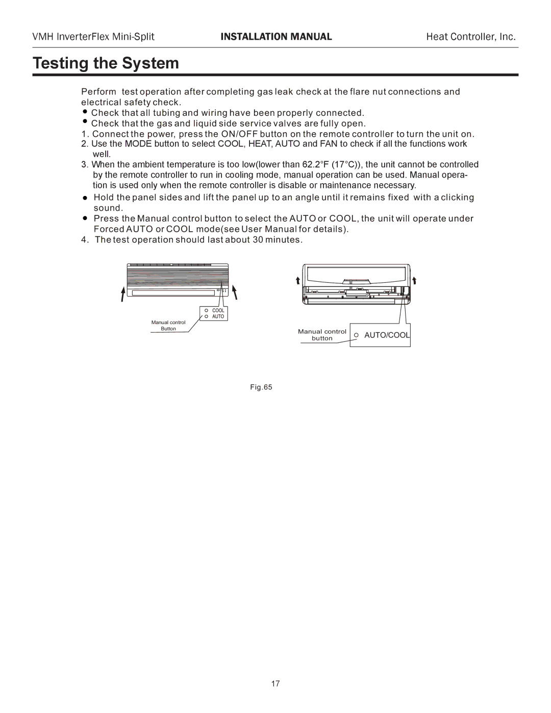 Heat Controller VMH 09, VMH 27, VMH 18, VMH 36, VMH 12 installation manual Testing the System, Wellorks. well 