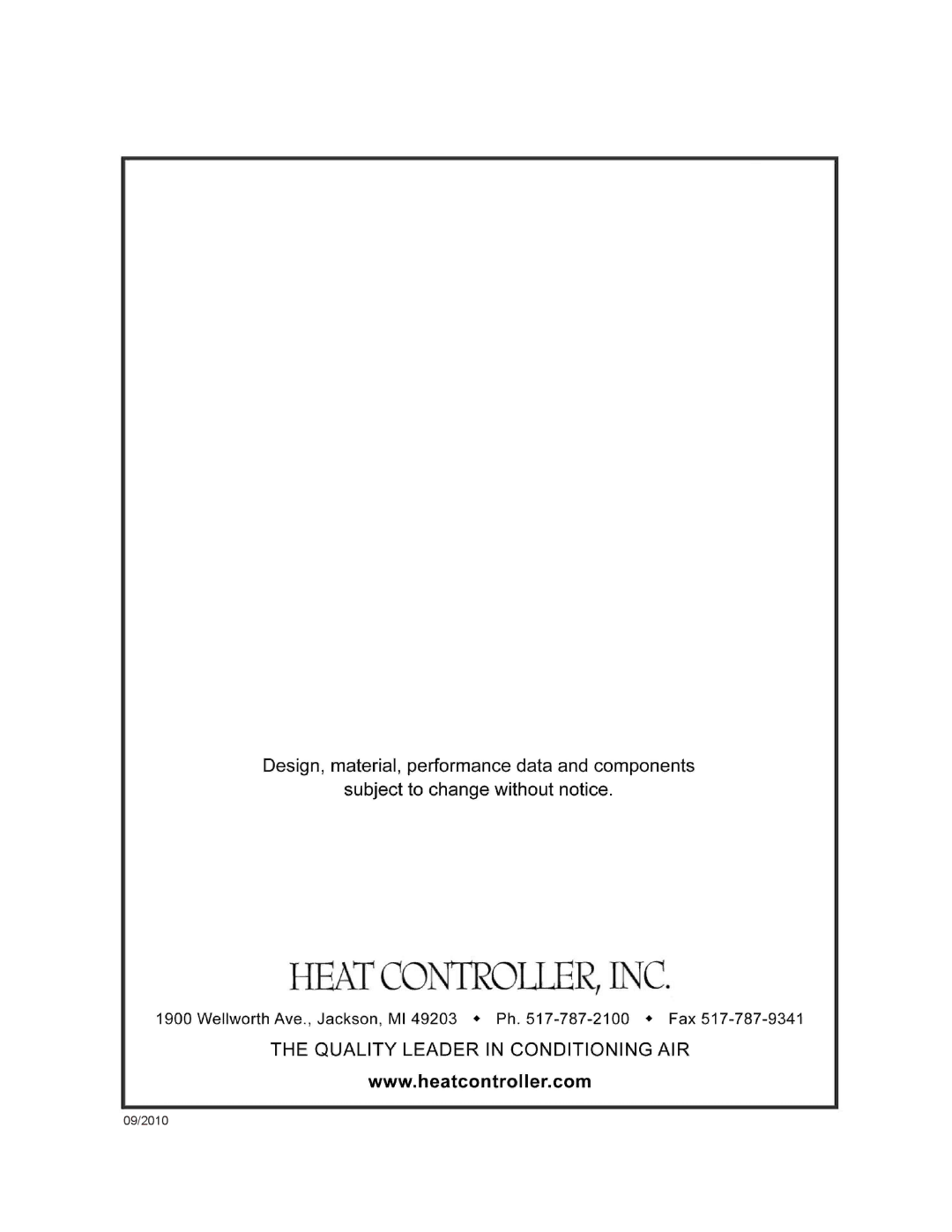 Heat Controller VMH 12, VMH 27, VMH 18, VMH 36, VMH 09 installation manual 09/2010 