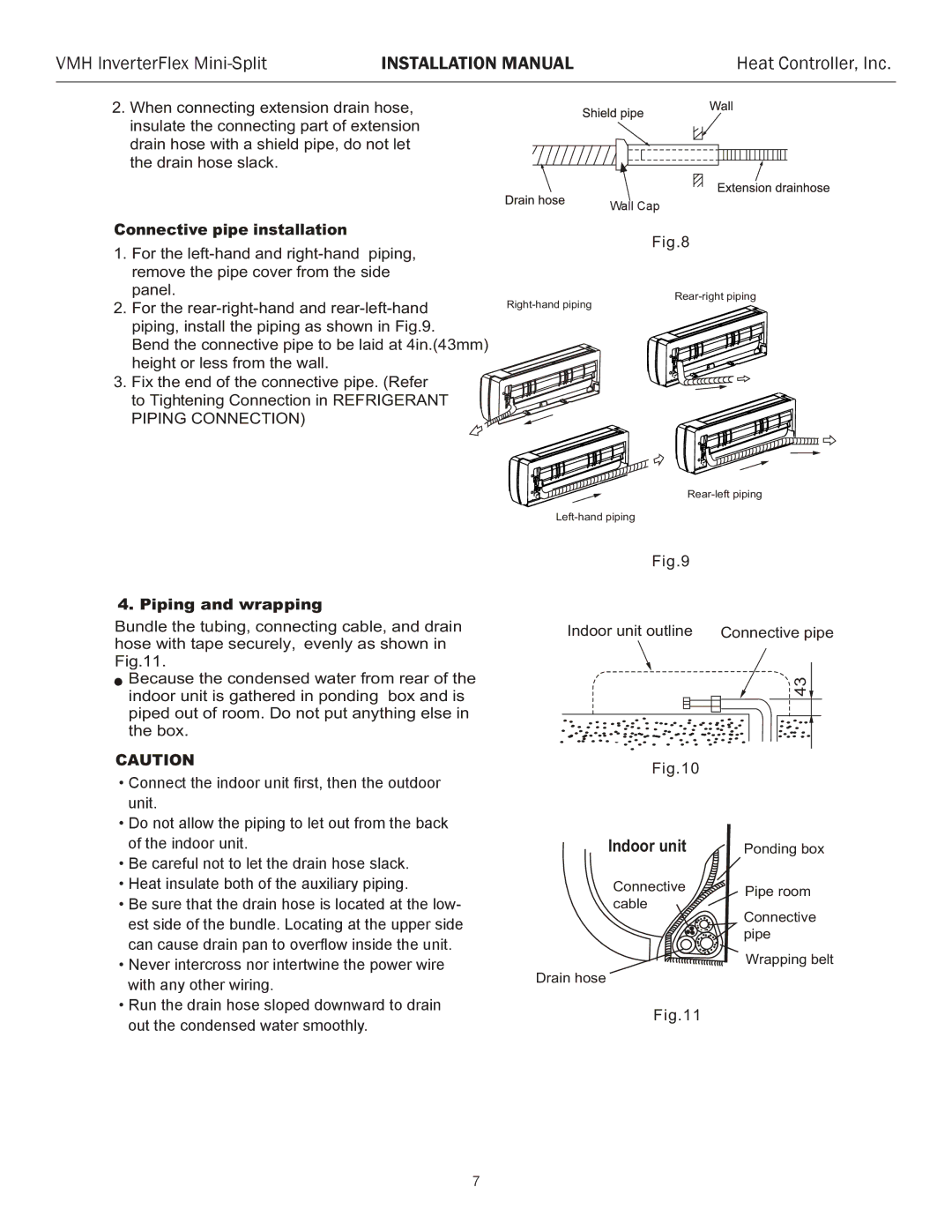 Heat Controller VMH 09, VMH 27, VMH 18, VMH 36, VMH 12 installation manual Indoor unit 