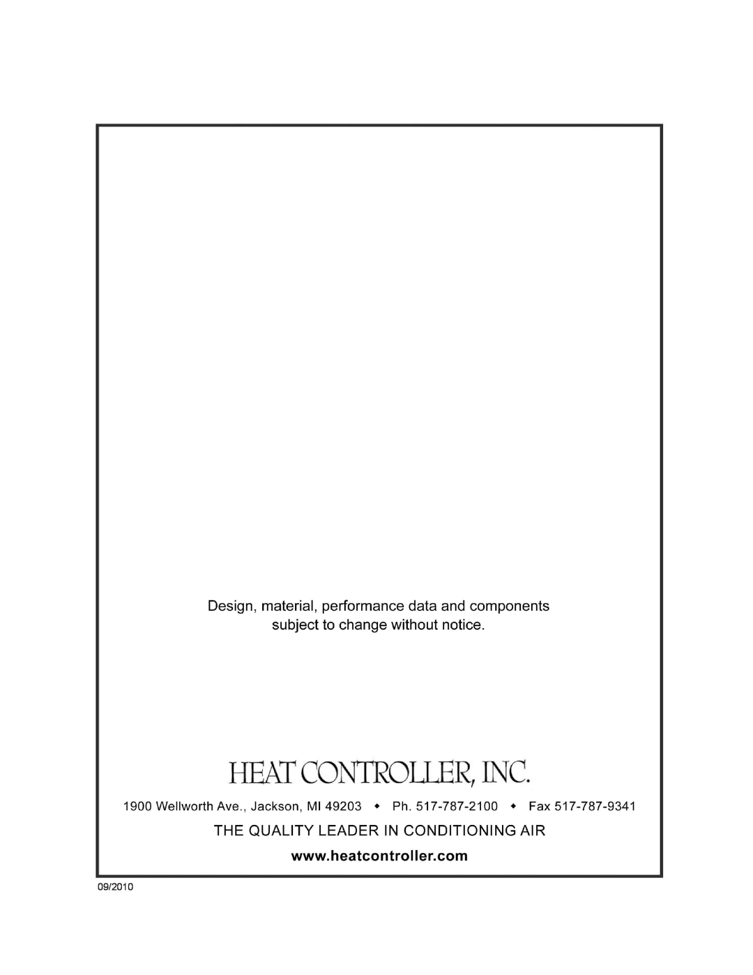 Heat Controller VMH 12, VMH 27, VMH 18, VMH 36, VMH 09 installation manual 09/2010 