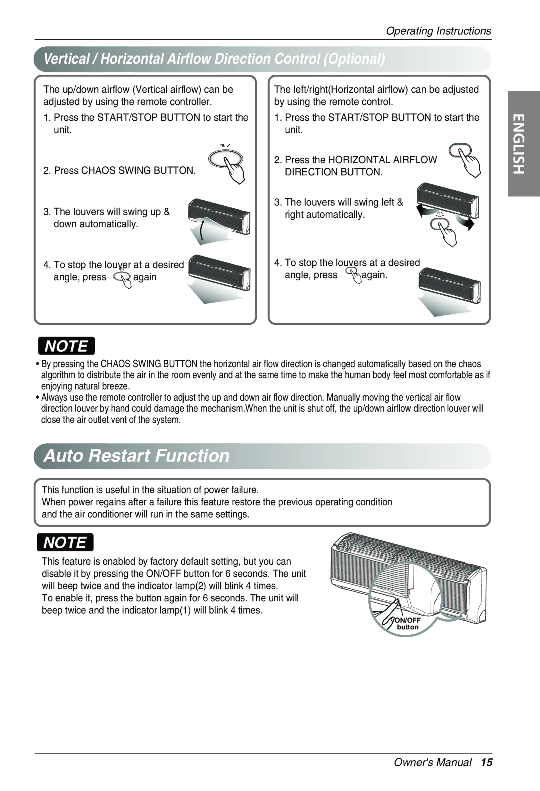 Heat Controller VMH09SB-1, VMH24SB-1, VMH12SB-1, VMH18SB-1 Vertical / Horizontal Airflow Direction Control Optional, Again 