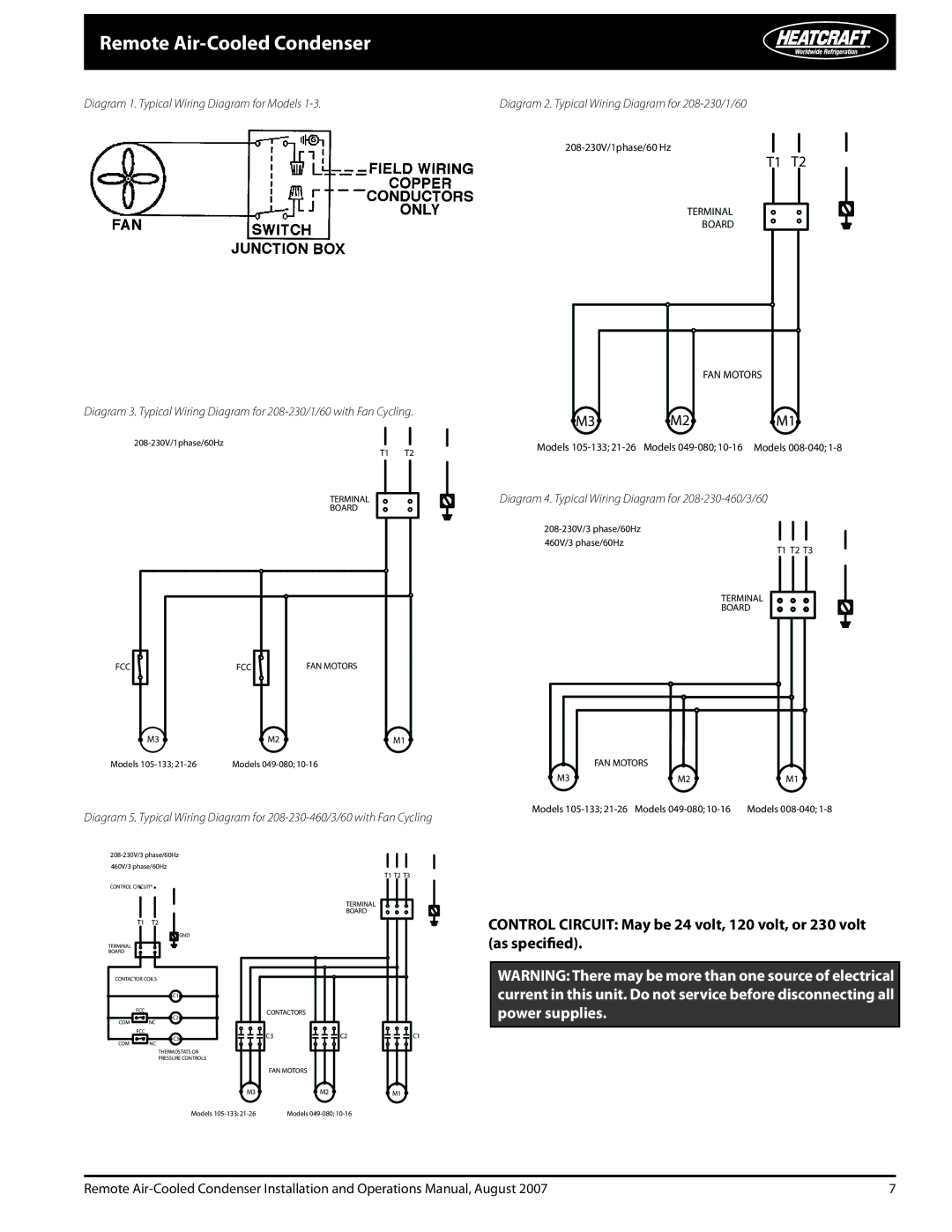 Heatcraft Refrigeration Products 2500018 warranty T1 T2 