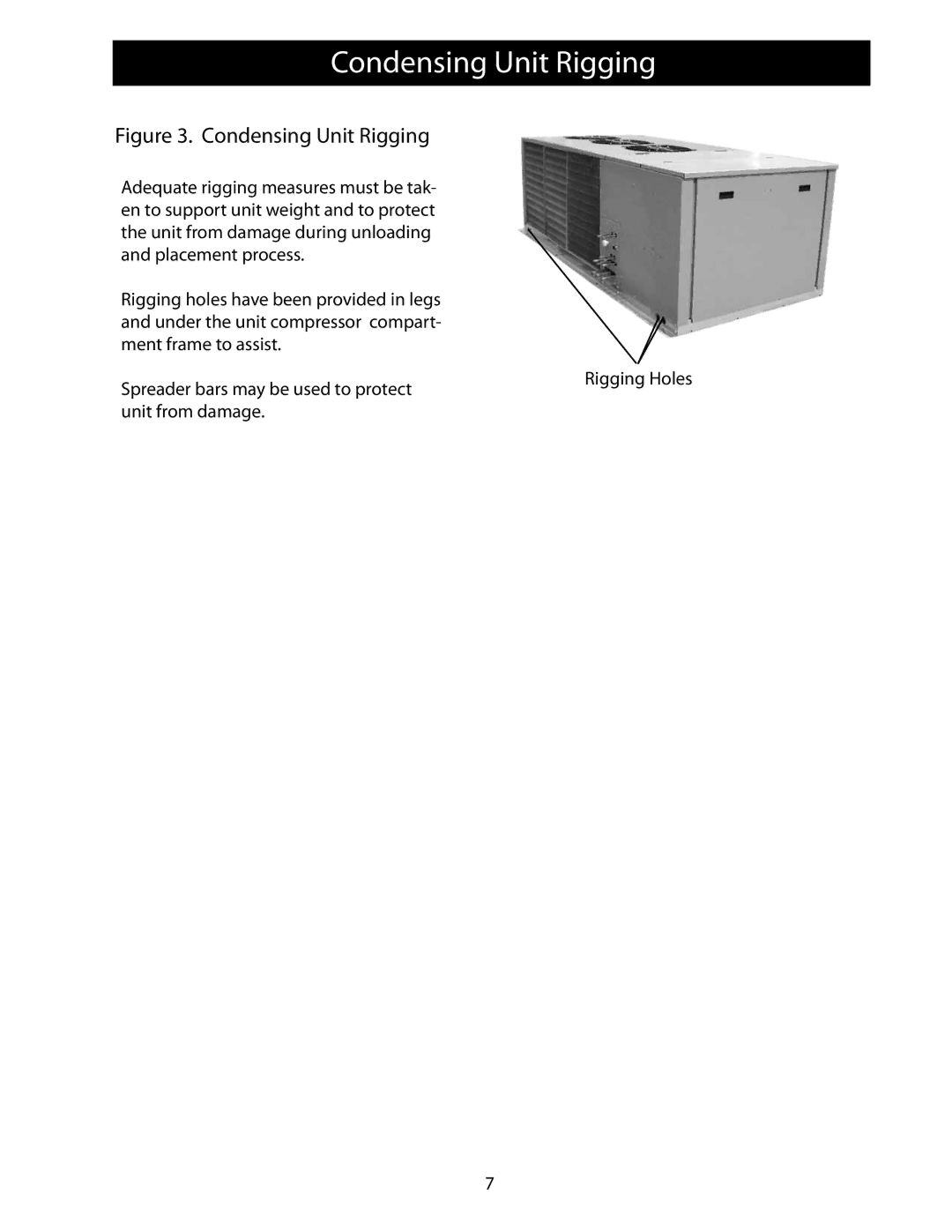 Heatcraft Refrigeration Products 25006801 operation manual Condensing Unit Rigging 